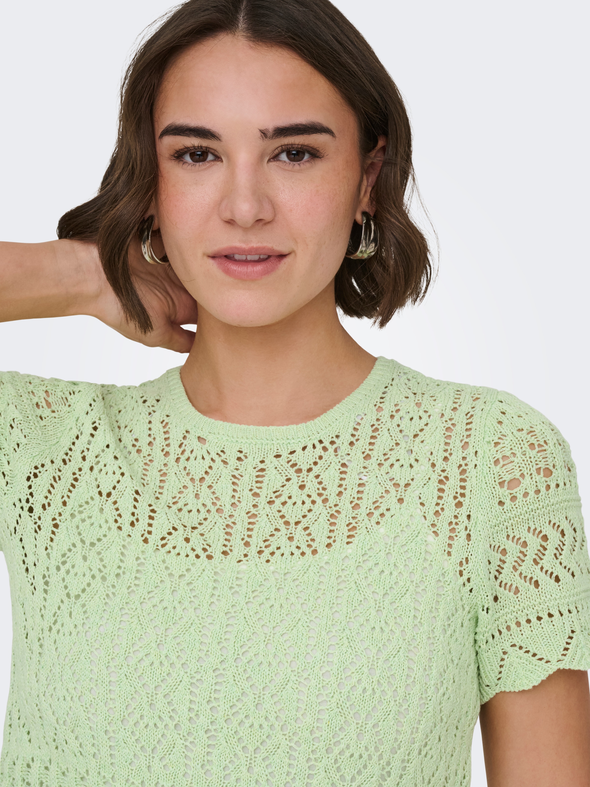 ONLY Kurzarmpullover »ONLELKE LIFE SS STRUCTUR O-NECK KNT NOOS«