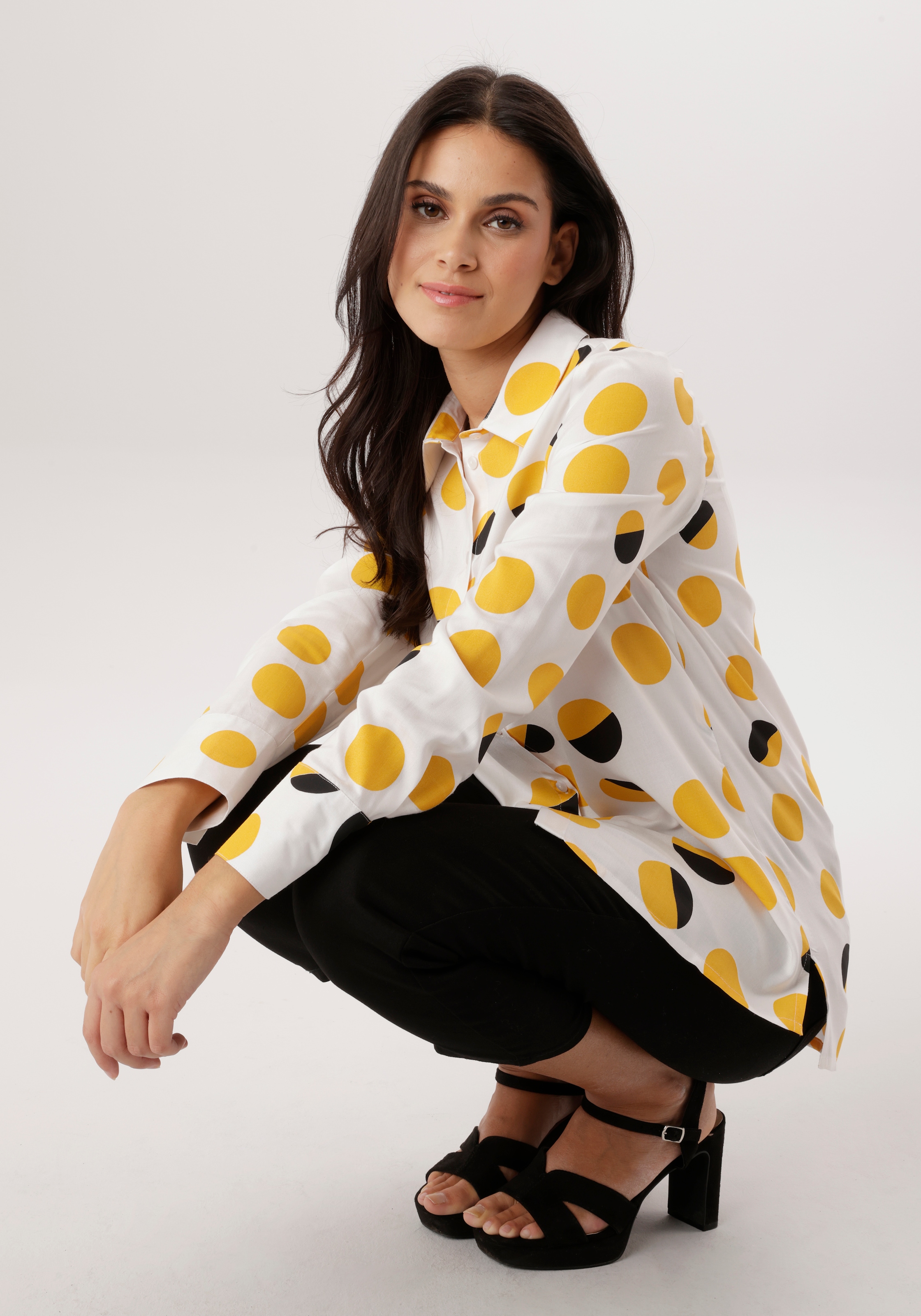 Aniston SELECTED Blouse chemise avec dégradé circulaire tendance et harmonieux