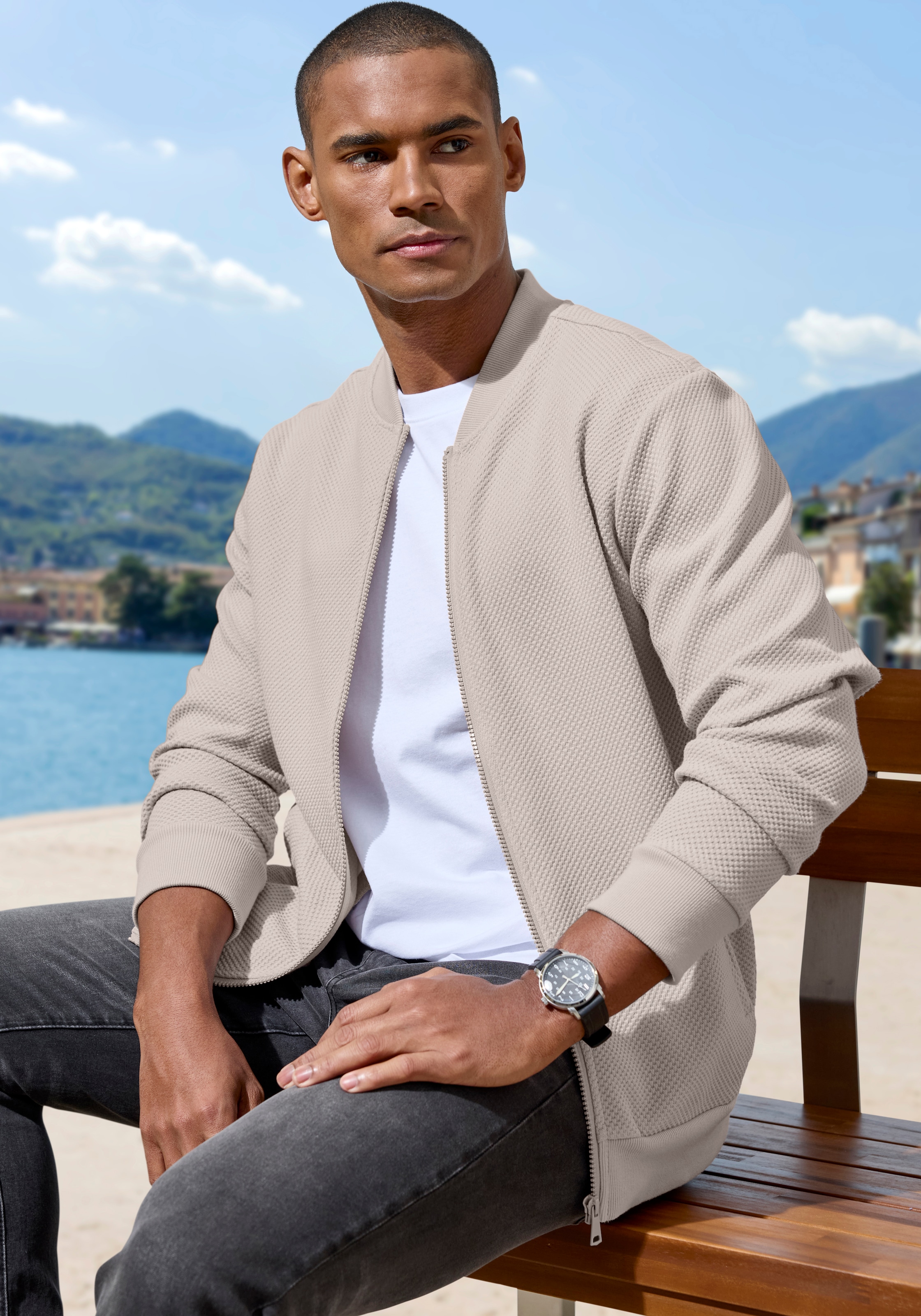 John Devin Veste sweat »aus Struktur-Qualität« aus Struktur-Qualität