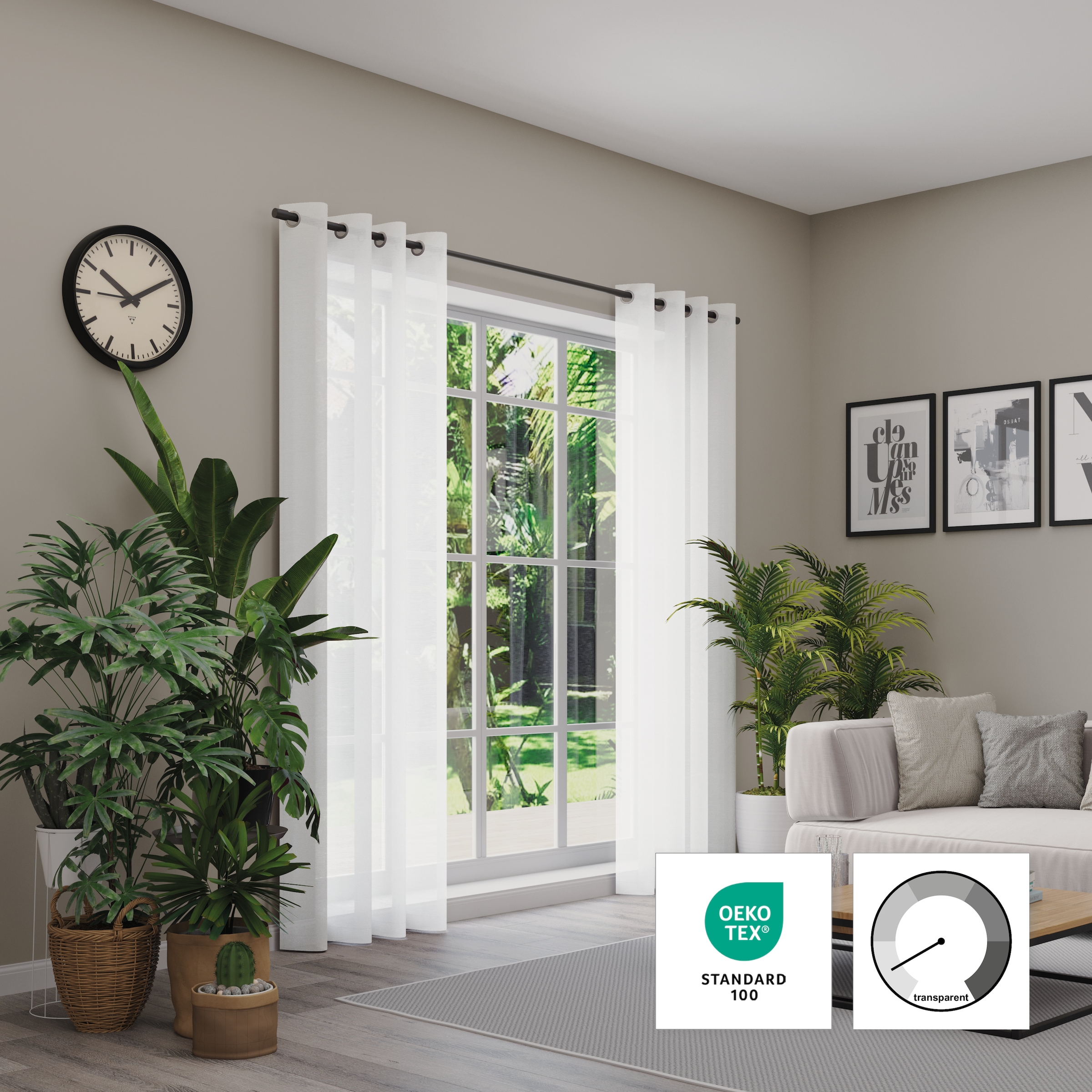 Neutex for you! Vorhang »Kiss« Ösen 1 Stk. tlg. HxB: 245x142, Ösenschal mit Metallösen