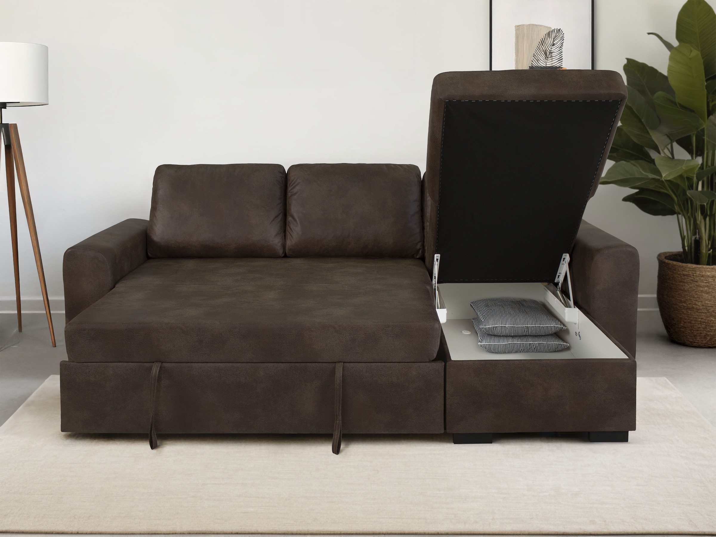 Trends by HG Canapé d'angle »Poll L-Form, B: 245 cm« mit Bettfunktion & Bettkasten
