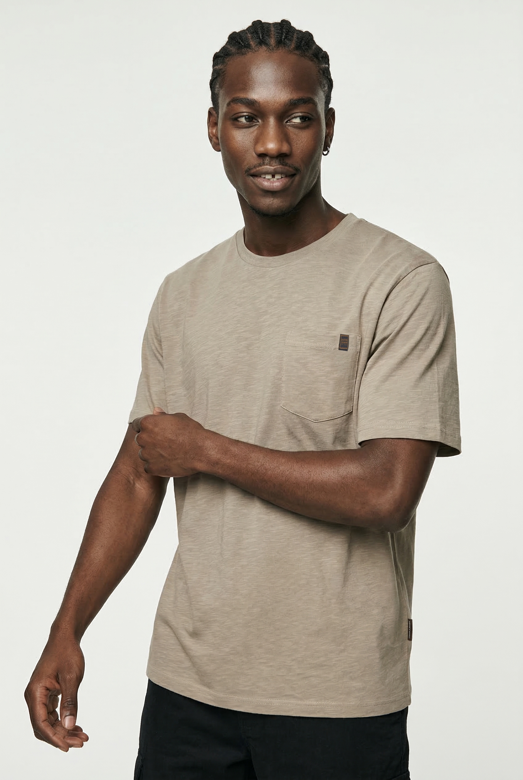Jack & Jones T-shirt à manches courtes »JJEDOVER SLUB TEE SS NOOS« mélange coton, coupe décontractée