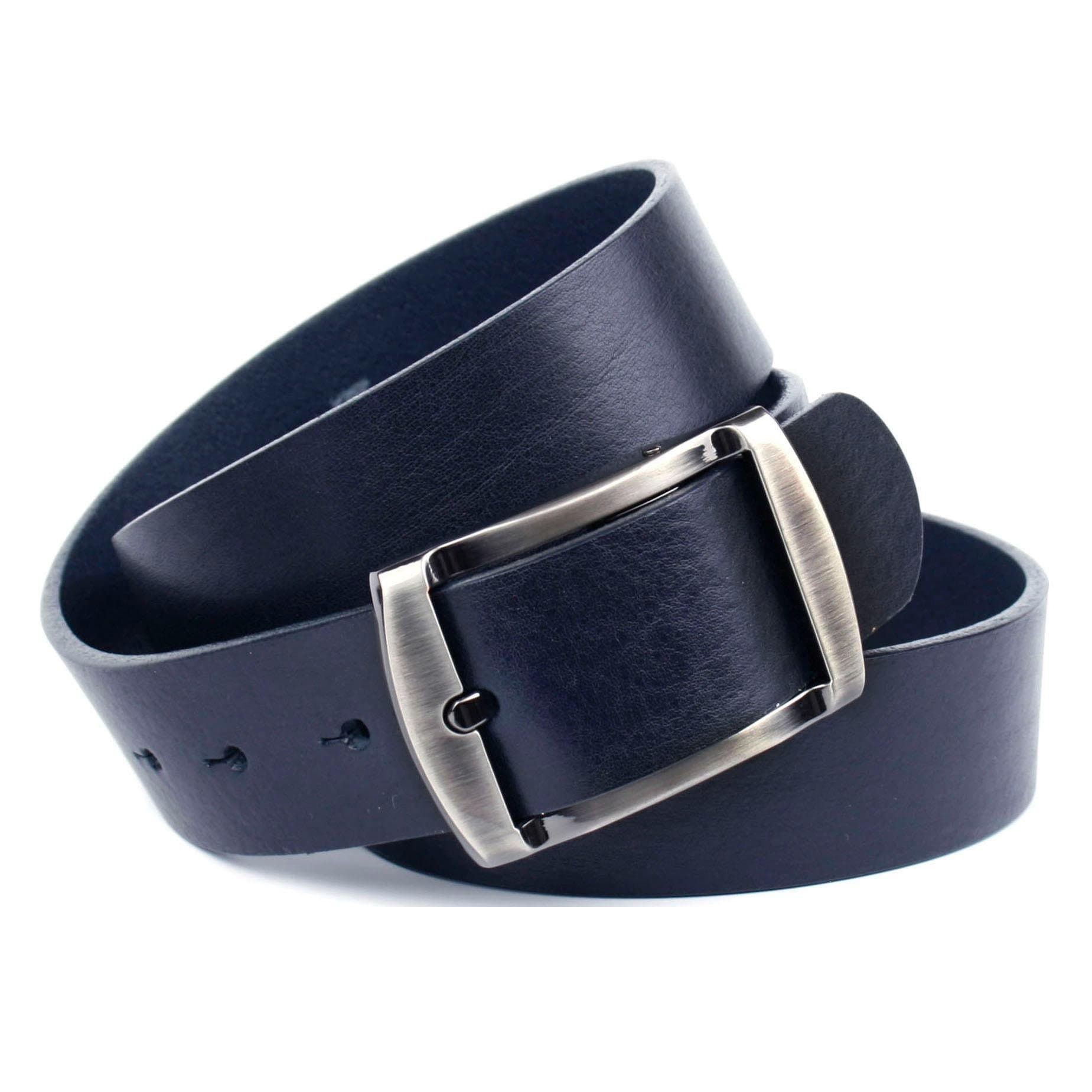 Anthoni Crown Ledergürtel Vollleder, Schnalle gebürstet, leicht genarbt