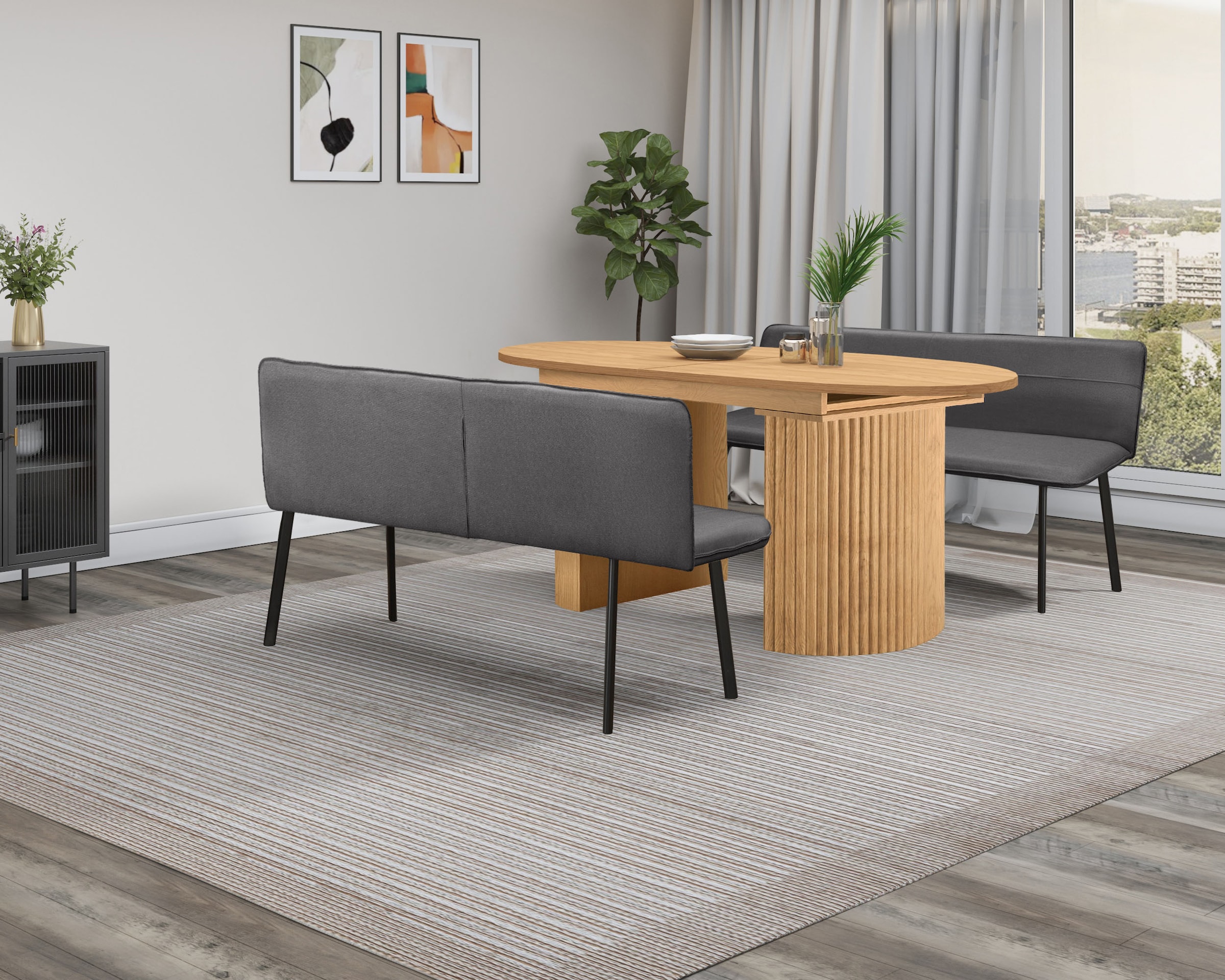 GOODproduct Esstisch »Gartempe« ausziehbar 160-210 cm, Synchronauszug, inkl Einlegeplatte, Breite 90cm