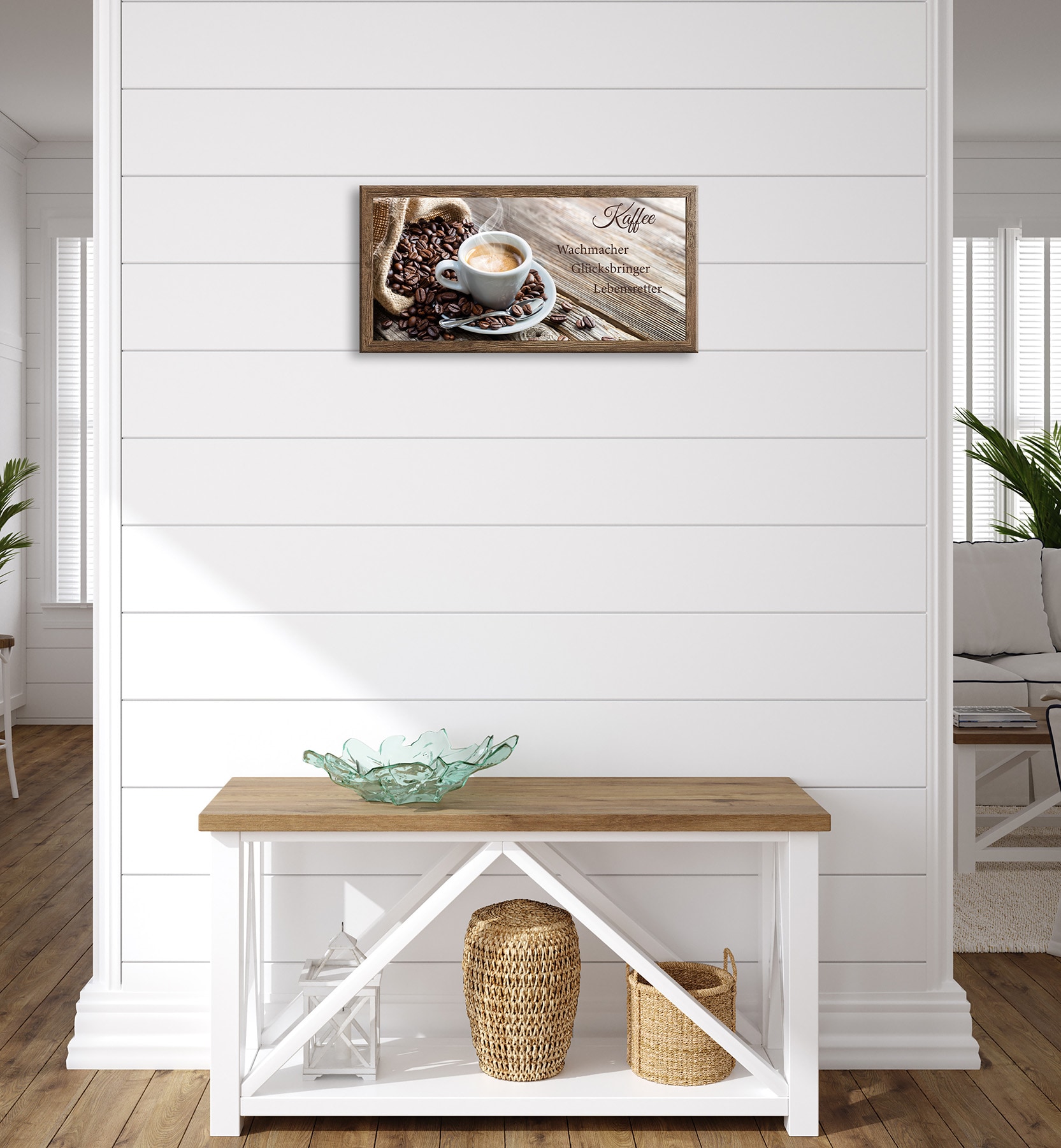 Bönninghoff Bild mit Rahmen »Wandbild gerahmt KAFFEE MIT SPRUCH 23x49 cm – Wanddeko« Essen | Getränke | Kaffee | Kaffee Bilder | Küche | Lebensmittel | Sprüche | Sprüche & Texte 1 Stk. tlg. mit dekorativem Rahmen