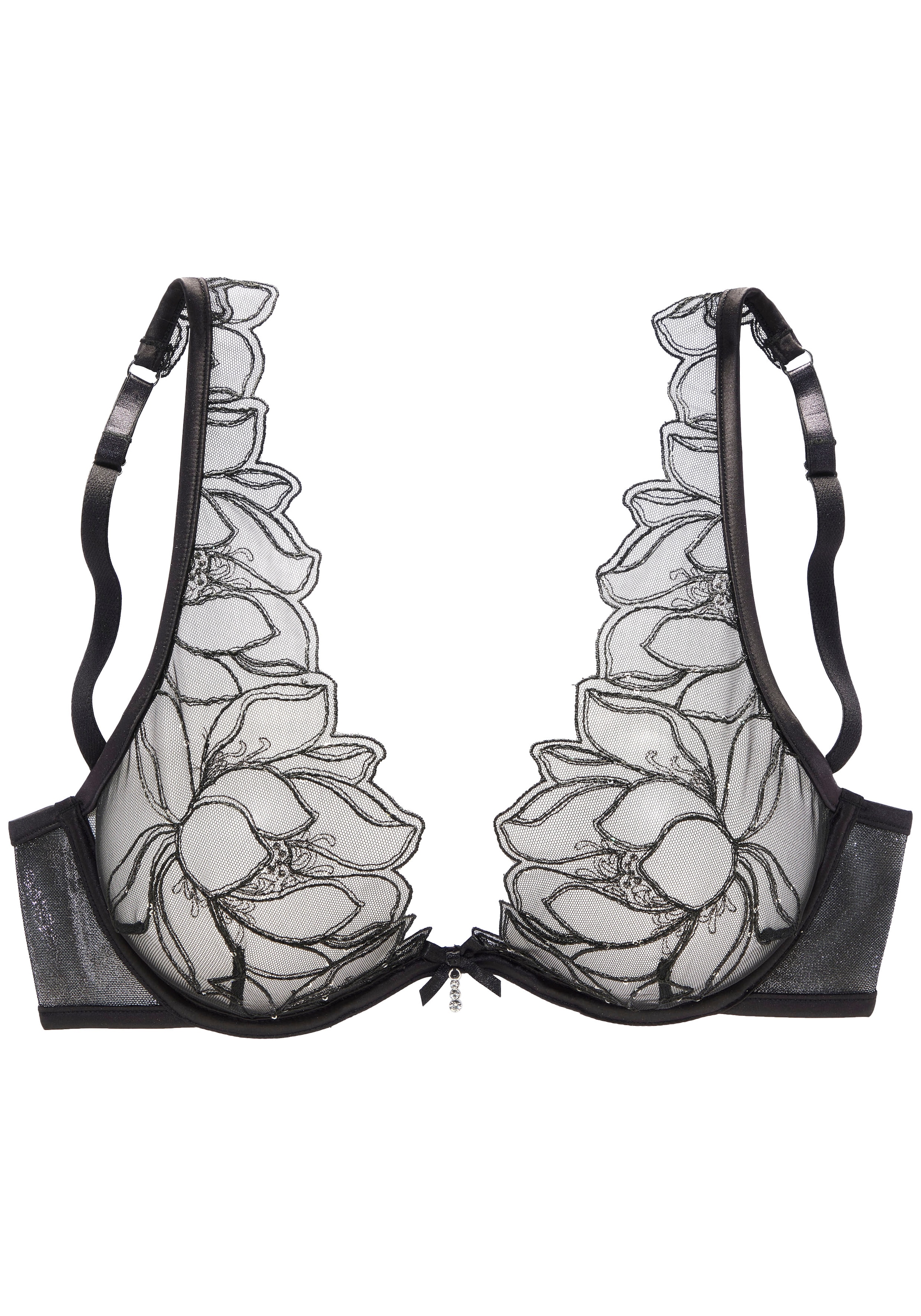 LASCANA Bügel-BH »Amira-Kollektion« mit leicht transparenter Spitze mit feinen Glitzerdetails, Dessous