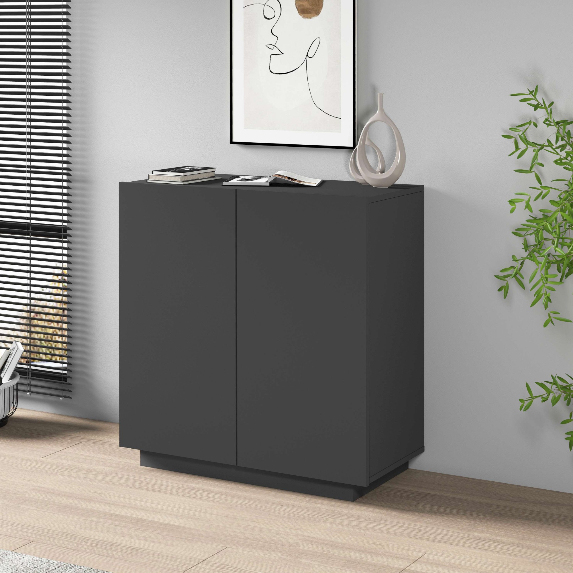 Home affaire Aktenschrank »Essential, Mehrzweckschrank, Büroschrank mit 2 Türen« & verstellbaren Einlegeböden, Höhe 86 oder 166 cm, Made in Italy