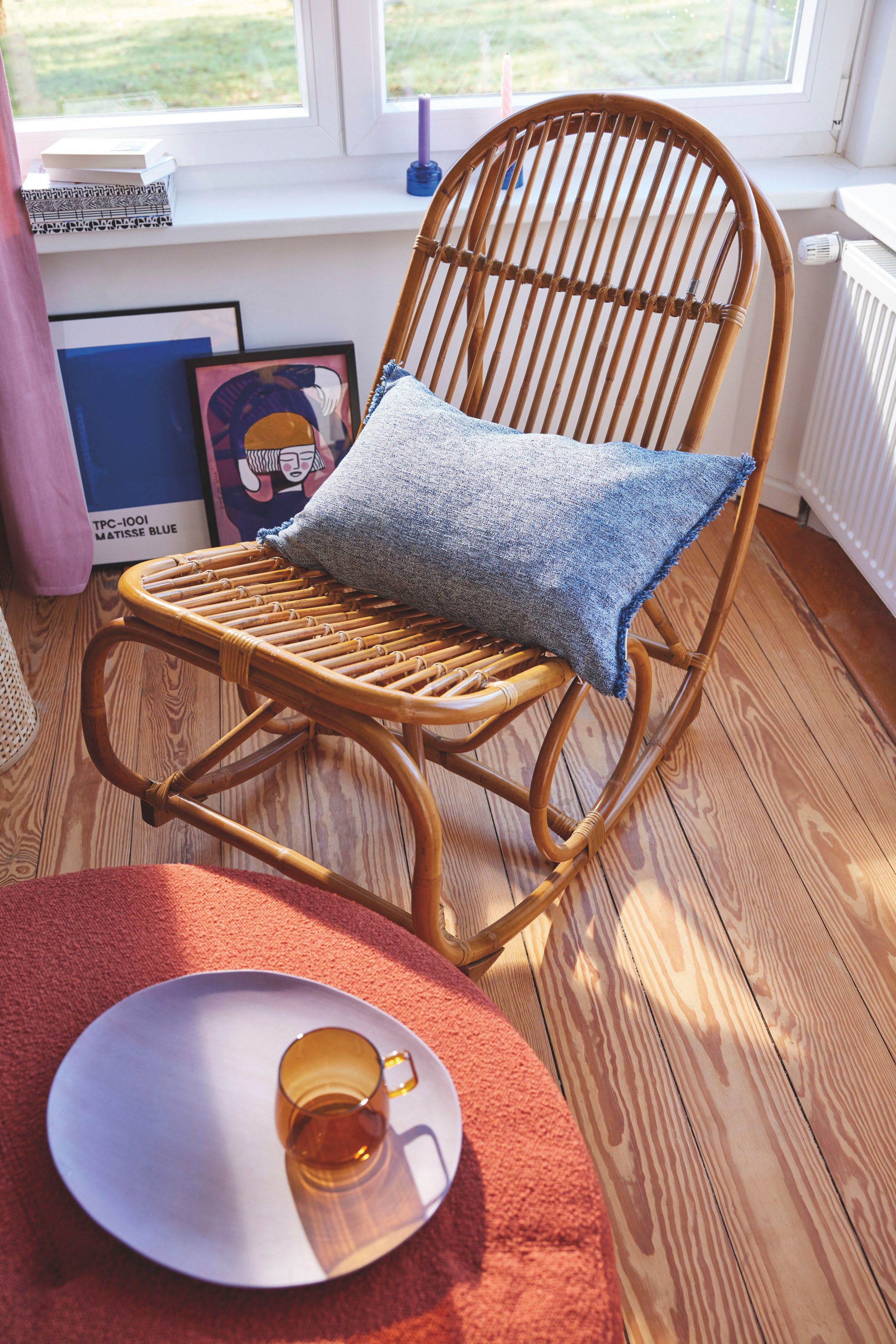 SIT Chaise à bascule »Kampala aus naturbelassenem Rattan mit Metallmanschette« () Fauteuil à bascule en rotin au look naturel