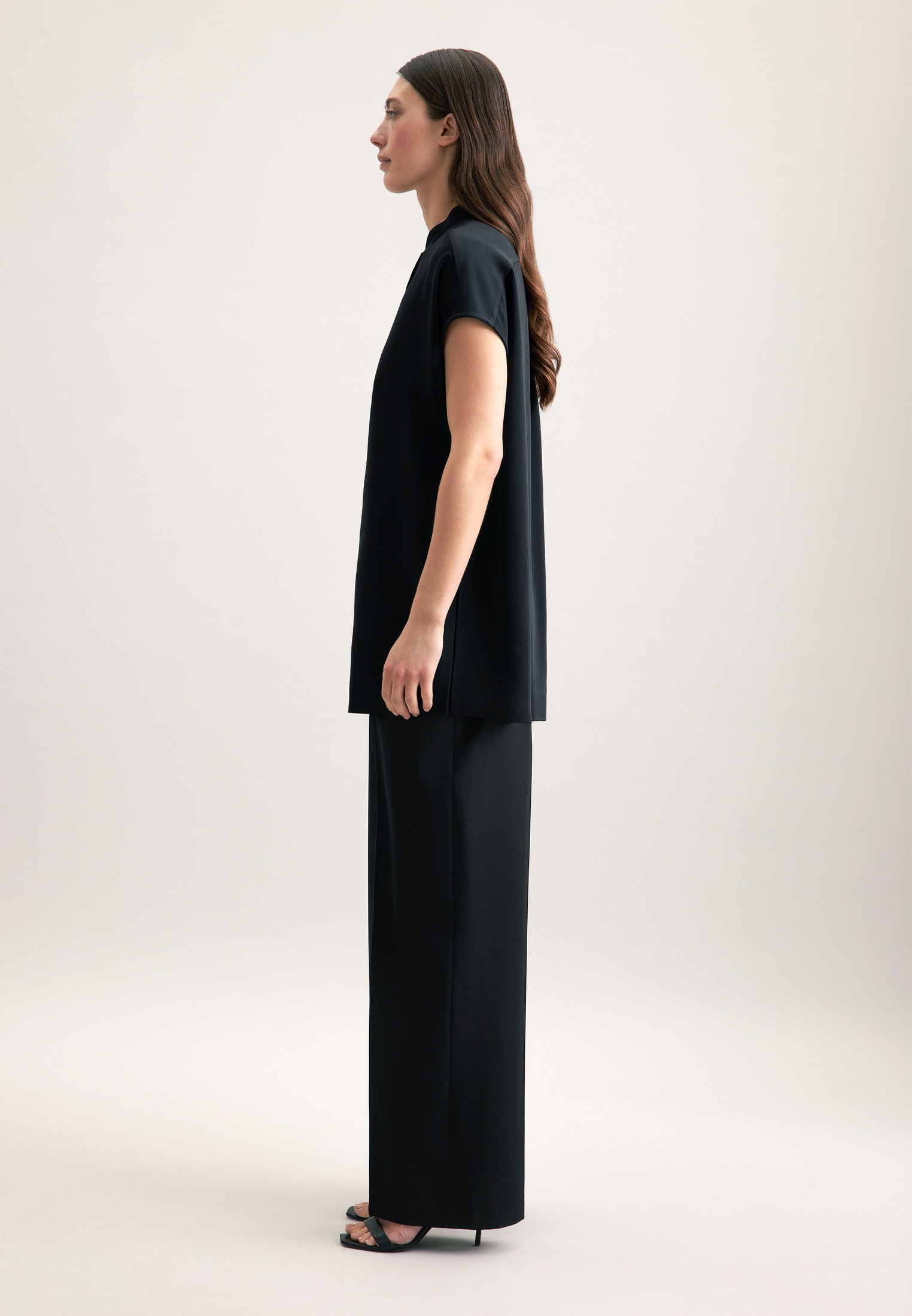 seidensticker Blouse classique »Schwarze Rose« Kurzarm Kragen Uni