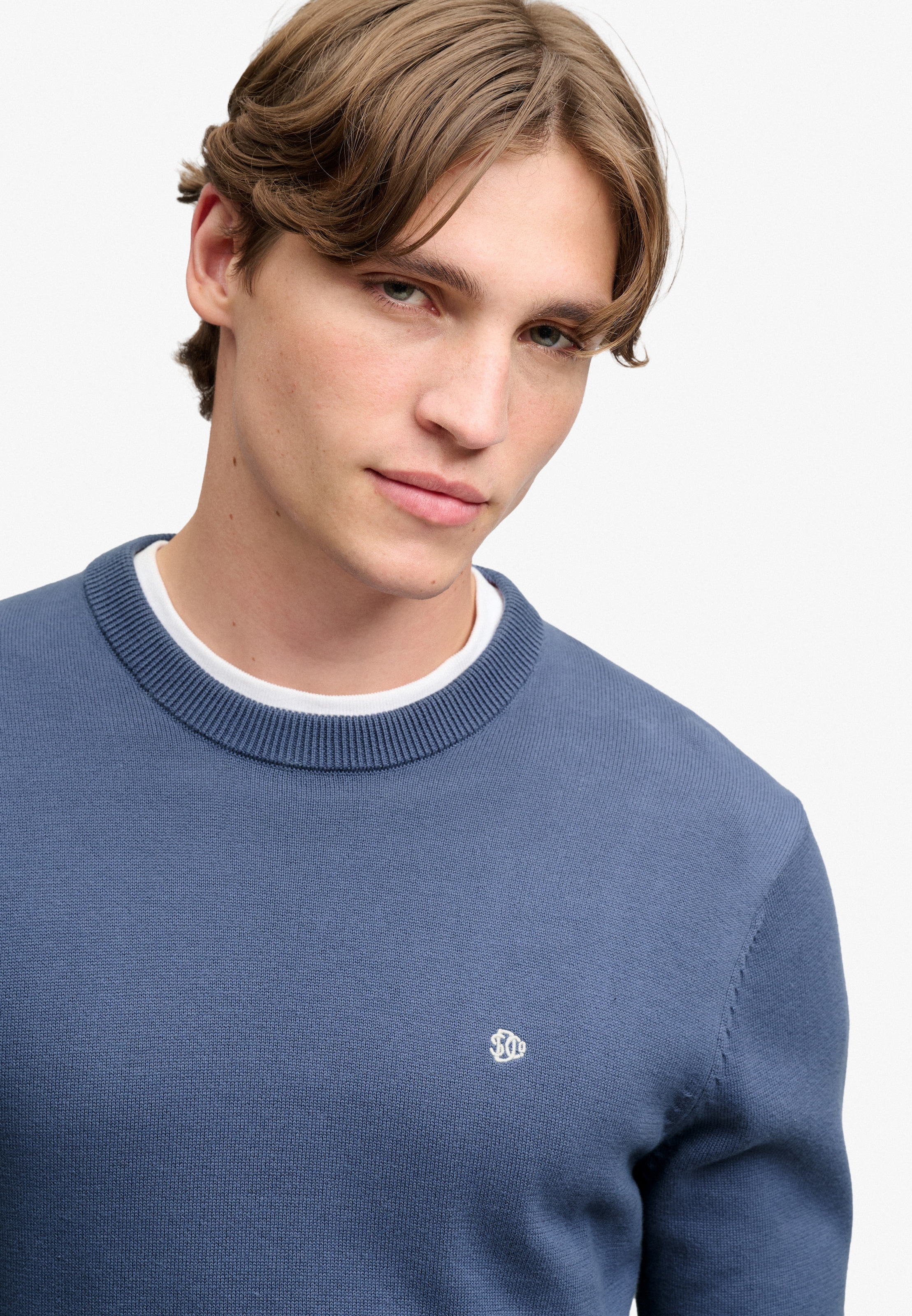 Superdry Rundhalspullover »PREP ESSENTIAL COTTON JUMPER« Baumwolle, slim fit