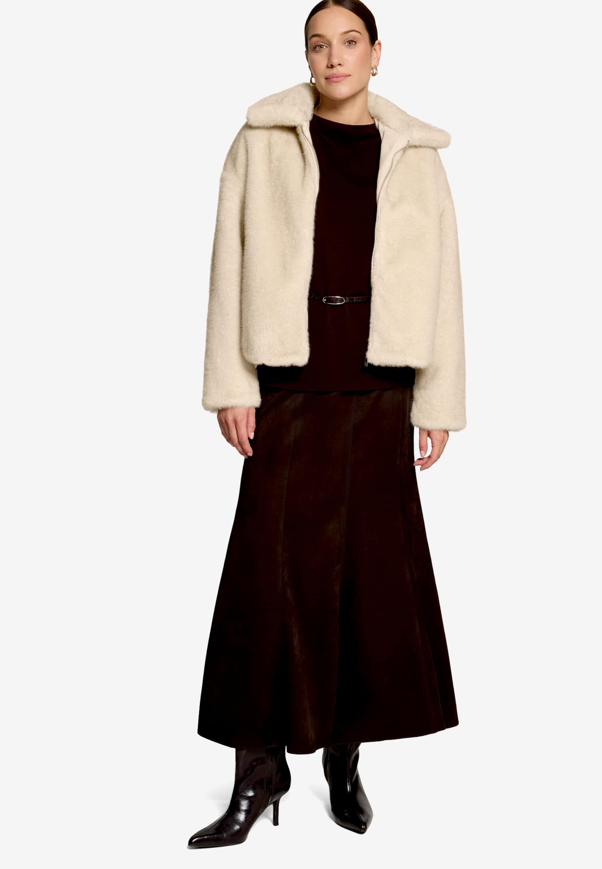 Zero Maxi jupe Jupe longue en cuir velours