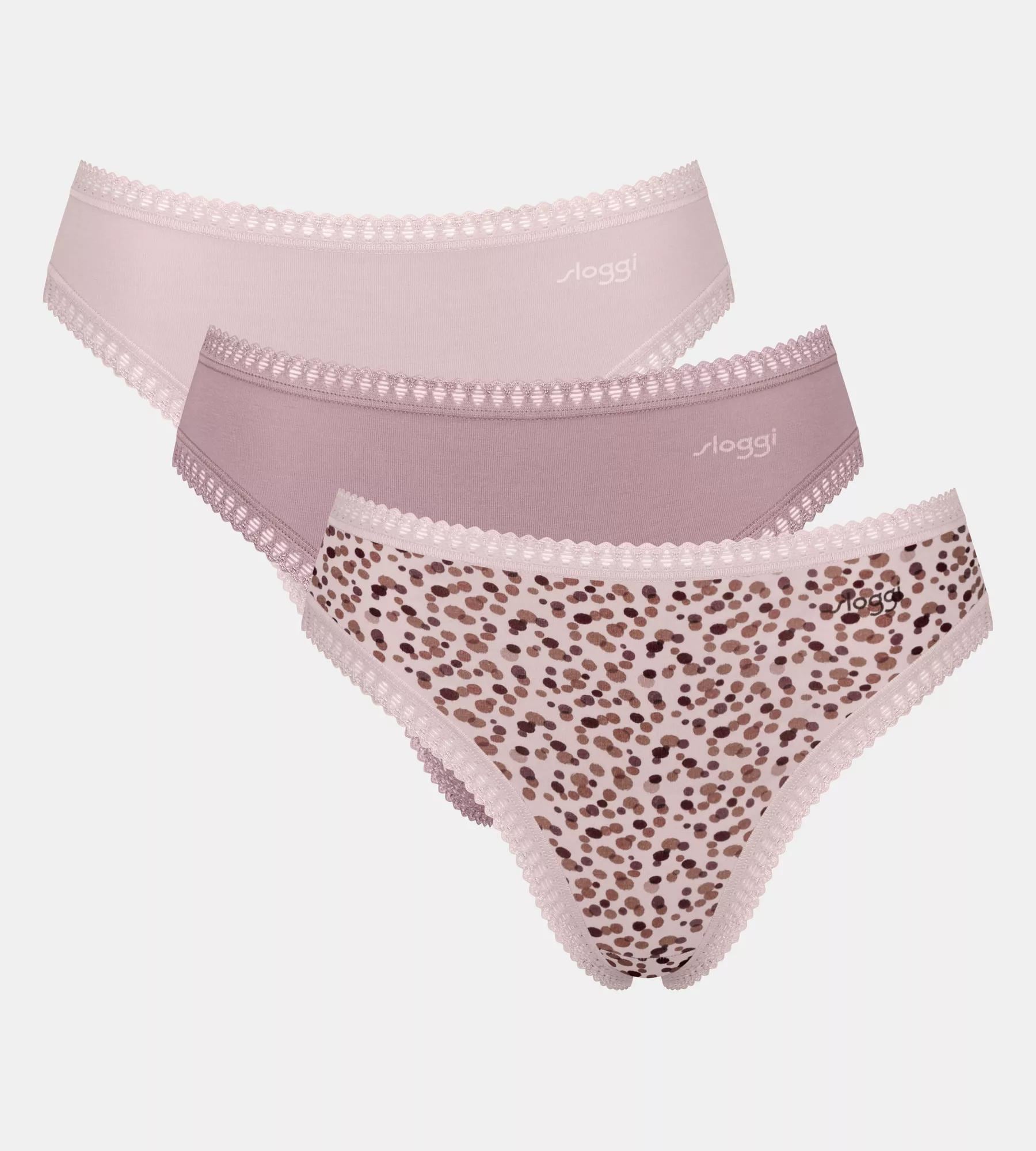 sloggi Slip »GO Crush« 3er Pack,  mit Spitzendetails, Multipack, hoher Beinausschnitt