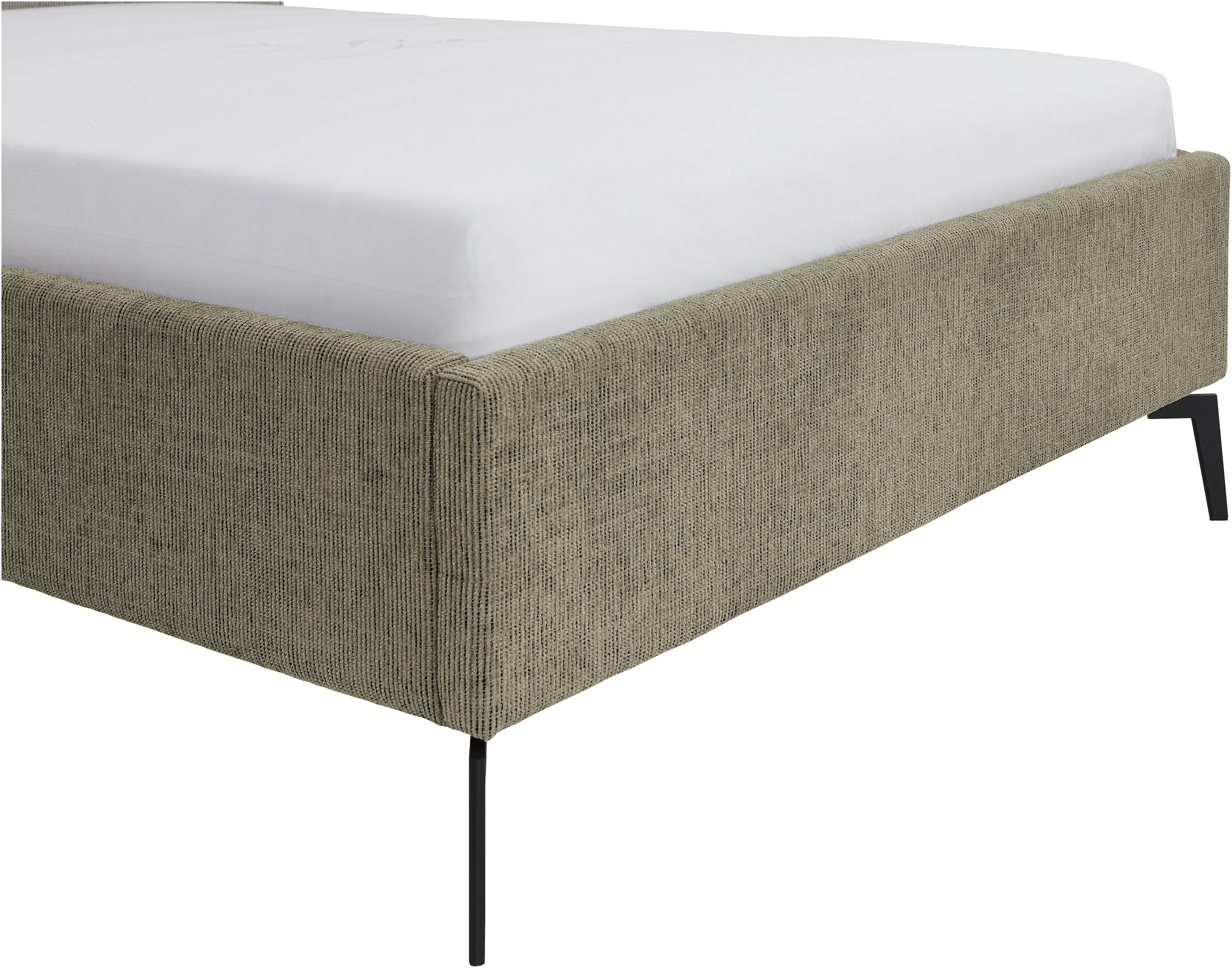 meise.möbel Polsterbett »Riva II« mit schwarzen Metallfüssen, wahlweise mit Bettkasten