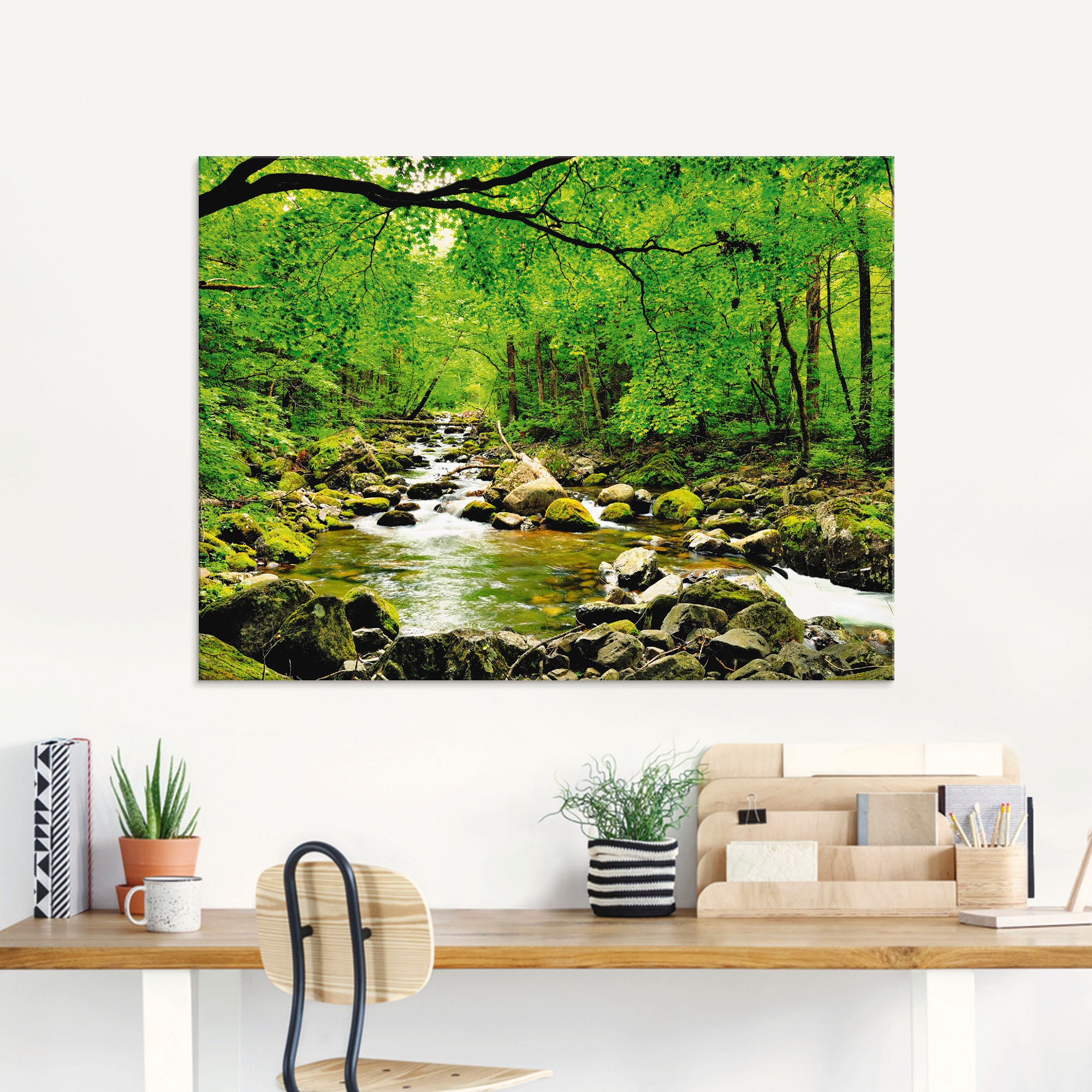 Artland Glasbild »Herbstwald Fluss Smolny« Wald 1 Stk. tlg. in verschiedenen Grössen