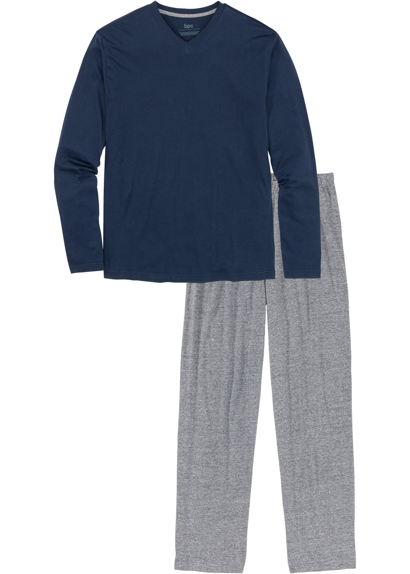 bonprix Pyjama »Pyjama mit Baumwolle und langen Ärmeln« Set, 2,  Pyjama mit Baumwolle und langen Ärmeln