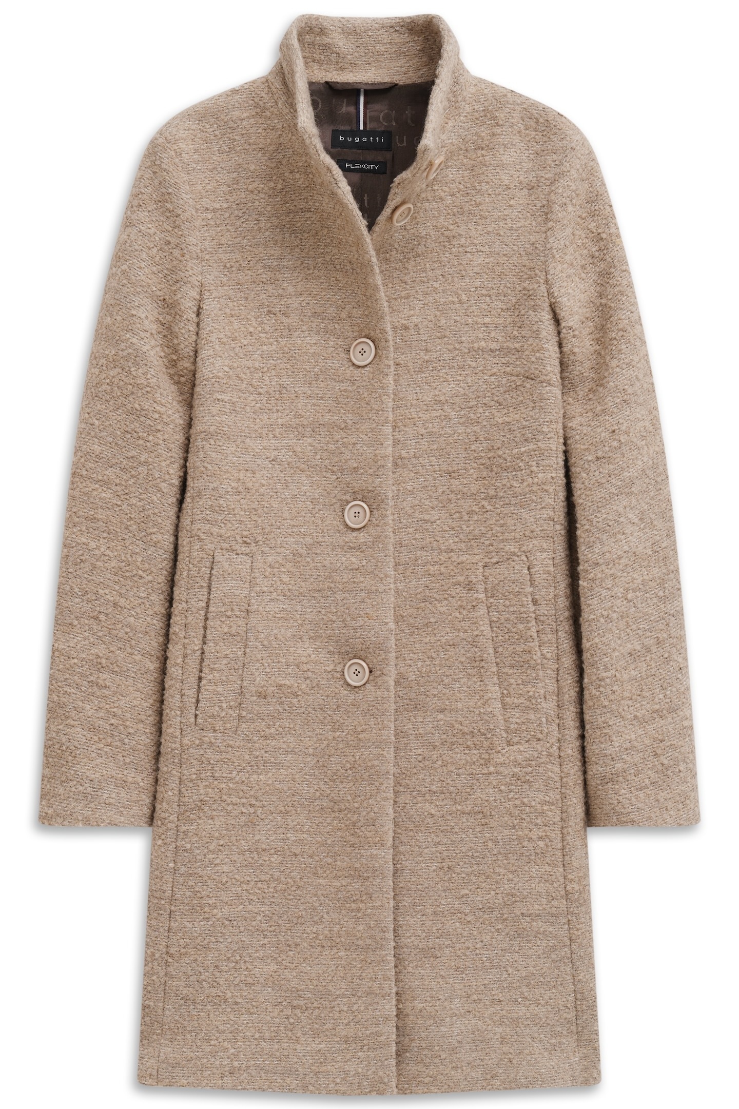 bugatti Wollmantel »Modern Fit« mit Flexcity Stretch und Stehkragen