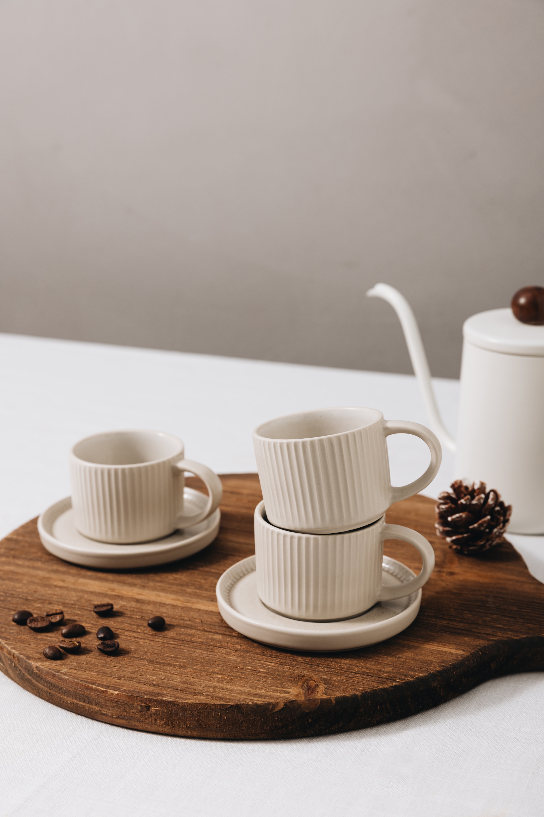 GOODproduct Espressotasse »Ylvii, 12er Set, bestehend aus 6 Tassen + 6 Untertassen« für 6 Personen, spülmaschinenfest und mikrowellengeeignet, 90 ml