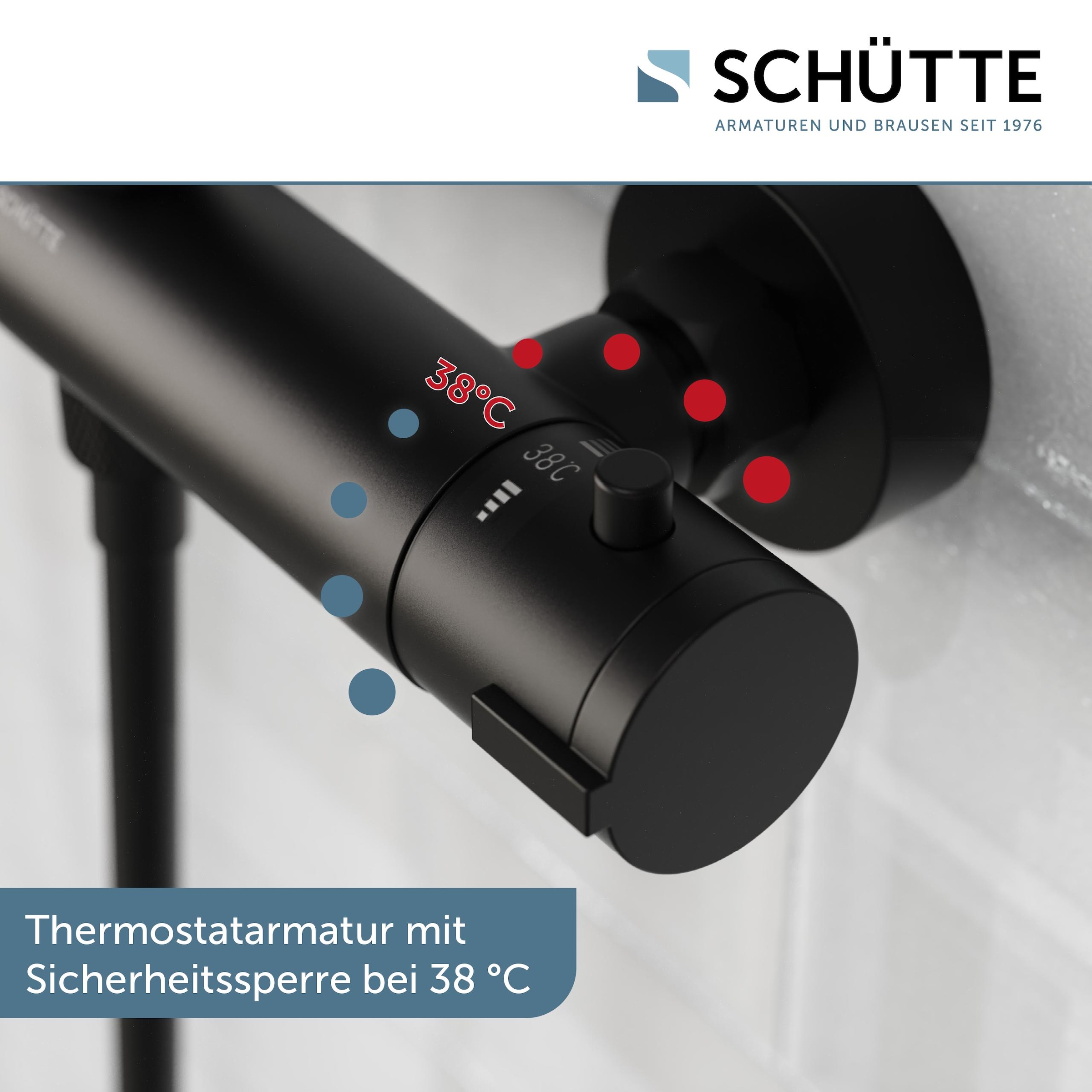 Schütte Duschbrause »TRENTO« Set,  mit Thermostatarmatur, 3-fach verstellbar, Antikalk-Noppen