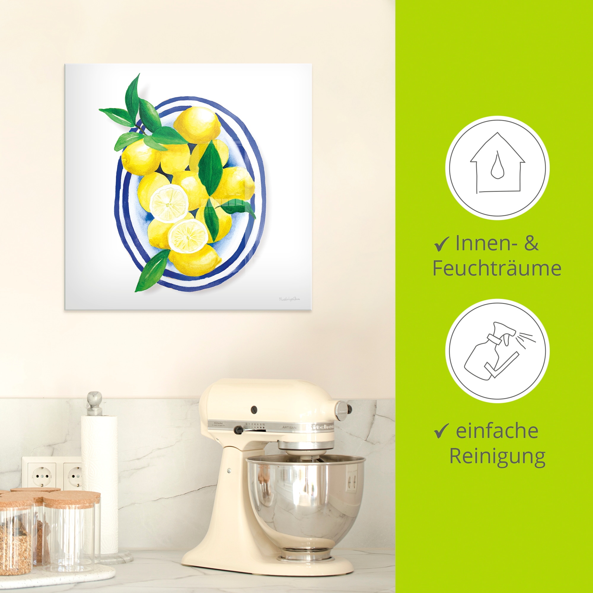 Artland Glasbild »Mediterranean« Arrangements 1 Stk. tlg. in verschiedenen Grössen