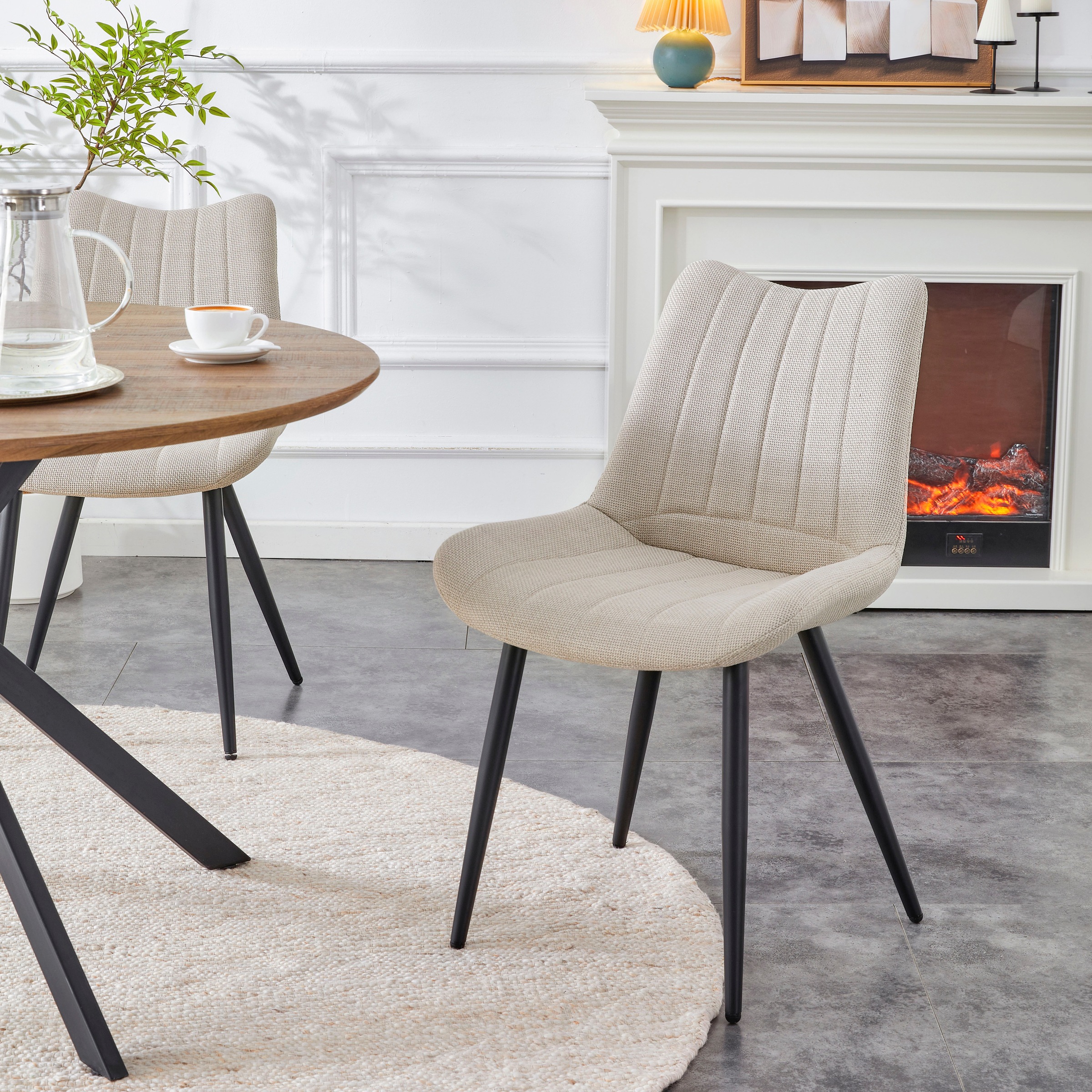 Home affaire Chaise de salle à manger »DAWSON, 2er Set, mit Metallgestell in matt schwarz« (Ensemble) 2 cuisin verschiedenen Farben, Belsatbarkeit pro Stuhl 120 kg