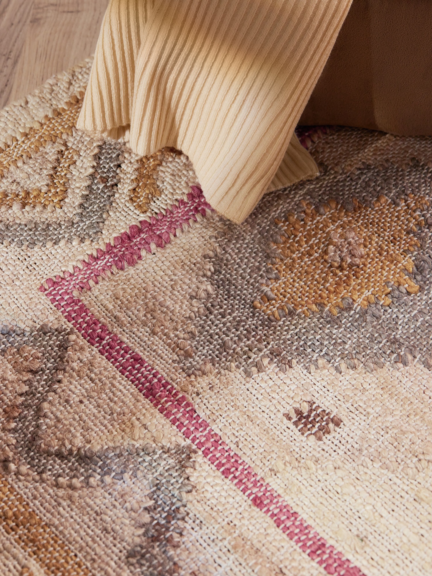 ELLE DECORATION Tapis »Kelim Imani« Rectangulaire 3 mm Höhe Jute, Baumwolle, Natur, Handgewebt, Kelim, orientalisch, Boho