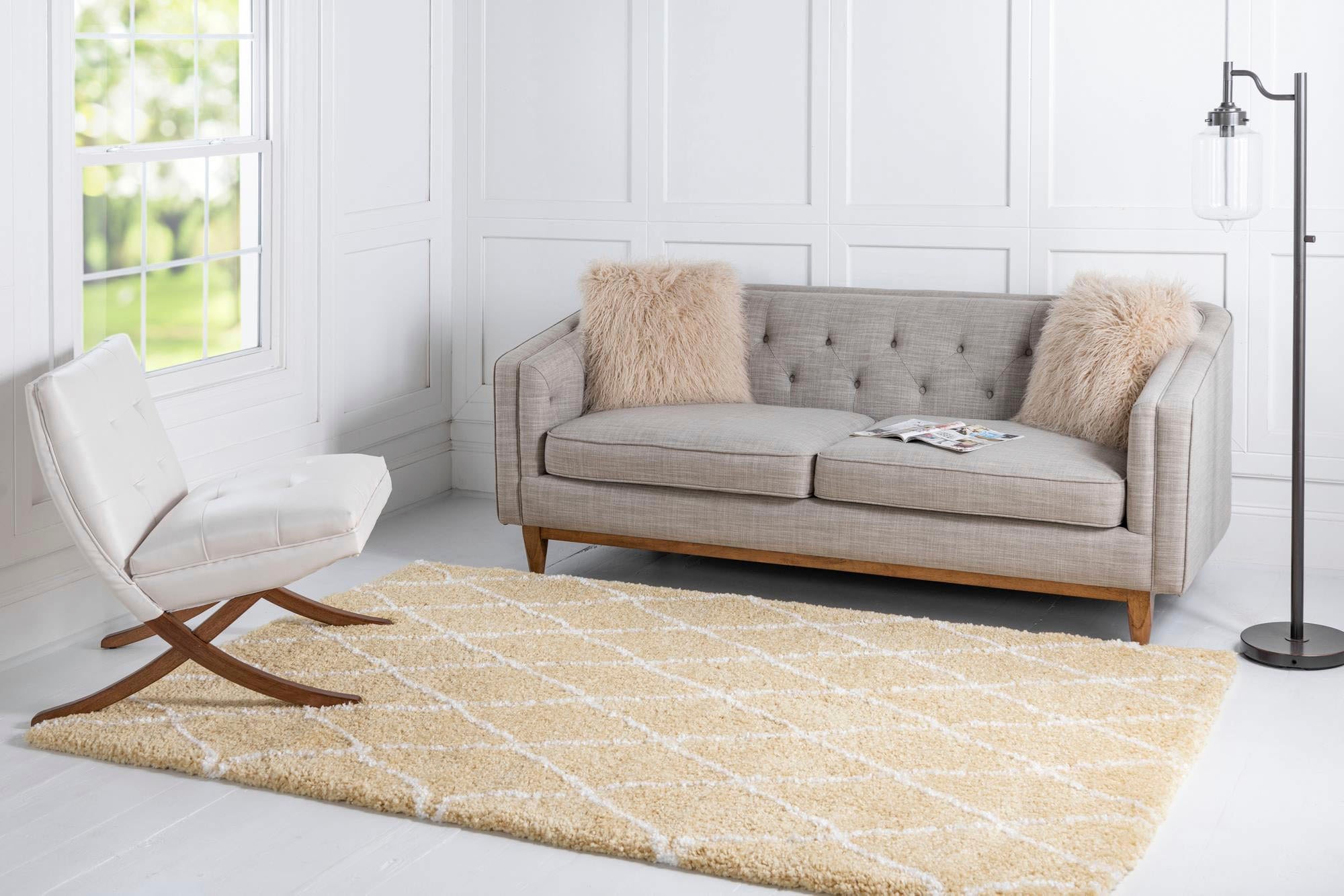 Myflair Möbel & Accessoires Hochflor-Teppich »Temara Shag, LAGERRÄUMUNG« rechteckig 51 mm Höhe gewebt, Rauten Design, weich & kuschelig