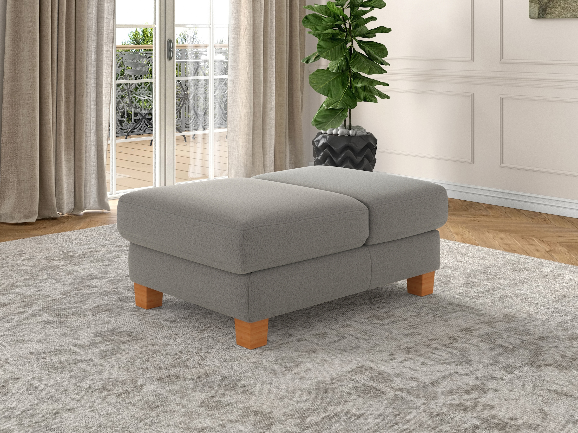 sit&more Polsterhocker »Dundee« mit Klappfunktion, Federkern und hochwertigen Massivholzfüssen