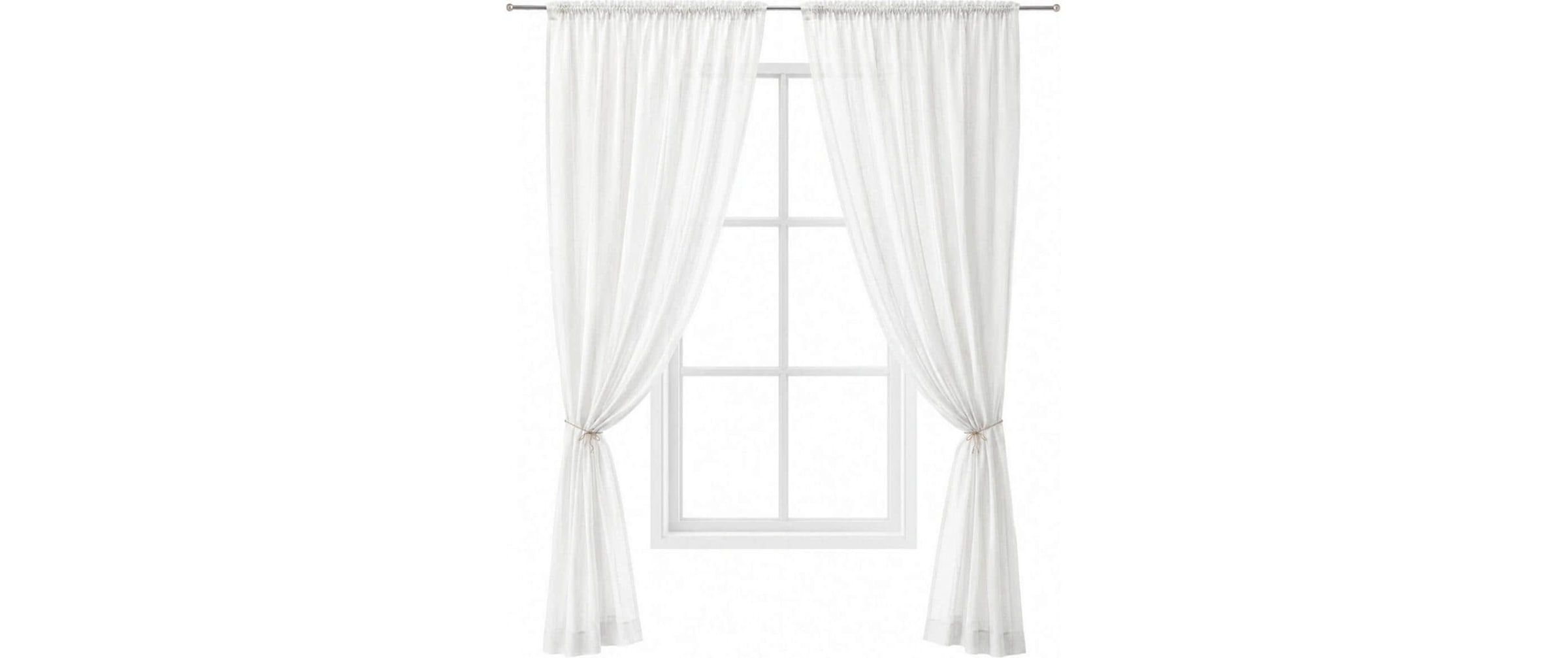 Urbanara Rideau »2er-Set Musselin Trofa 135 cm x 320 cm« Ruban plissé 2 cuis tlg.