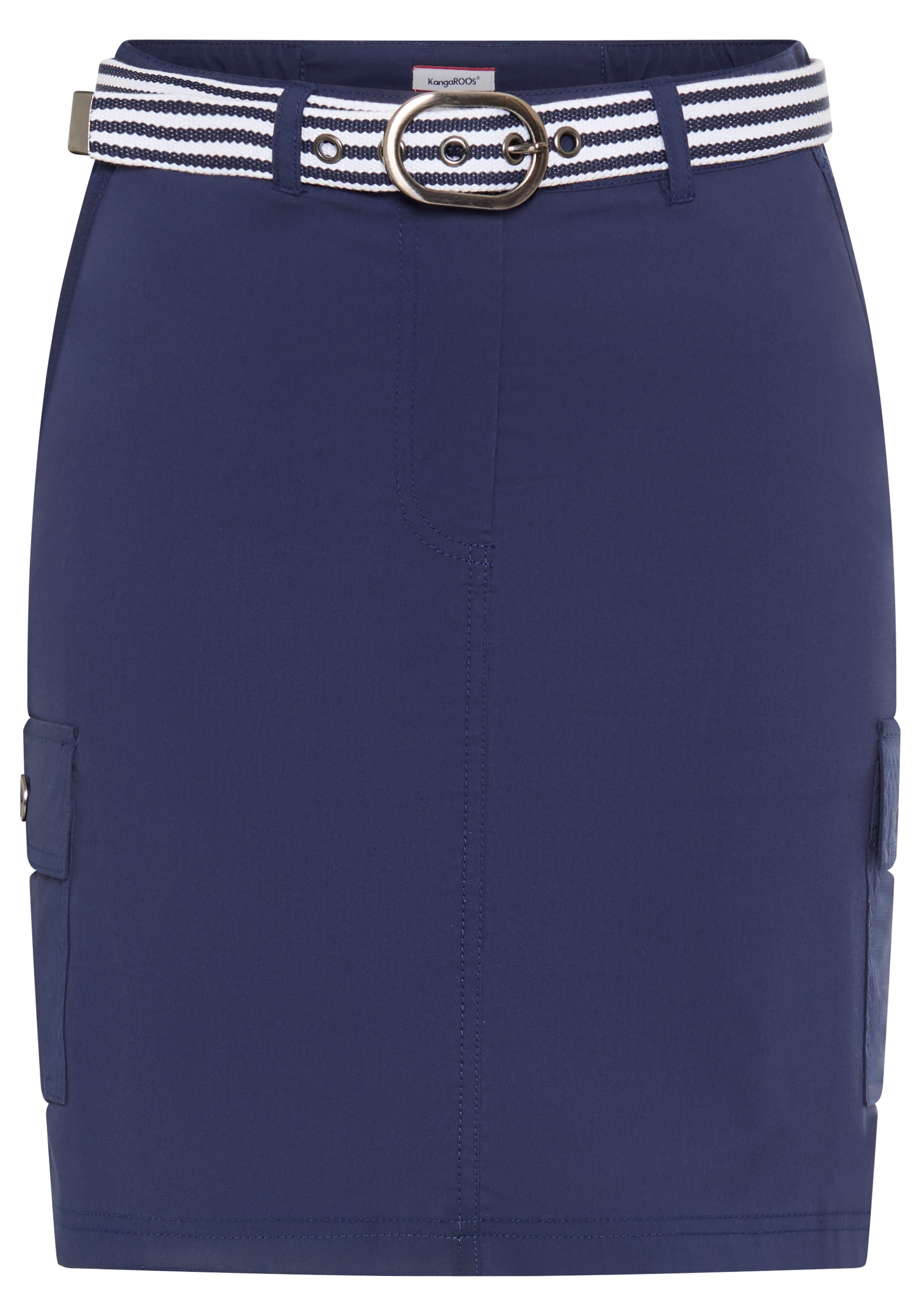 KangaROOS Jupe cargo mit Gürtel, kniefrei, aus Popeline, mit Eingrifftaschen
