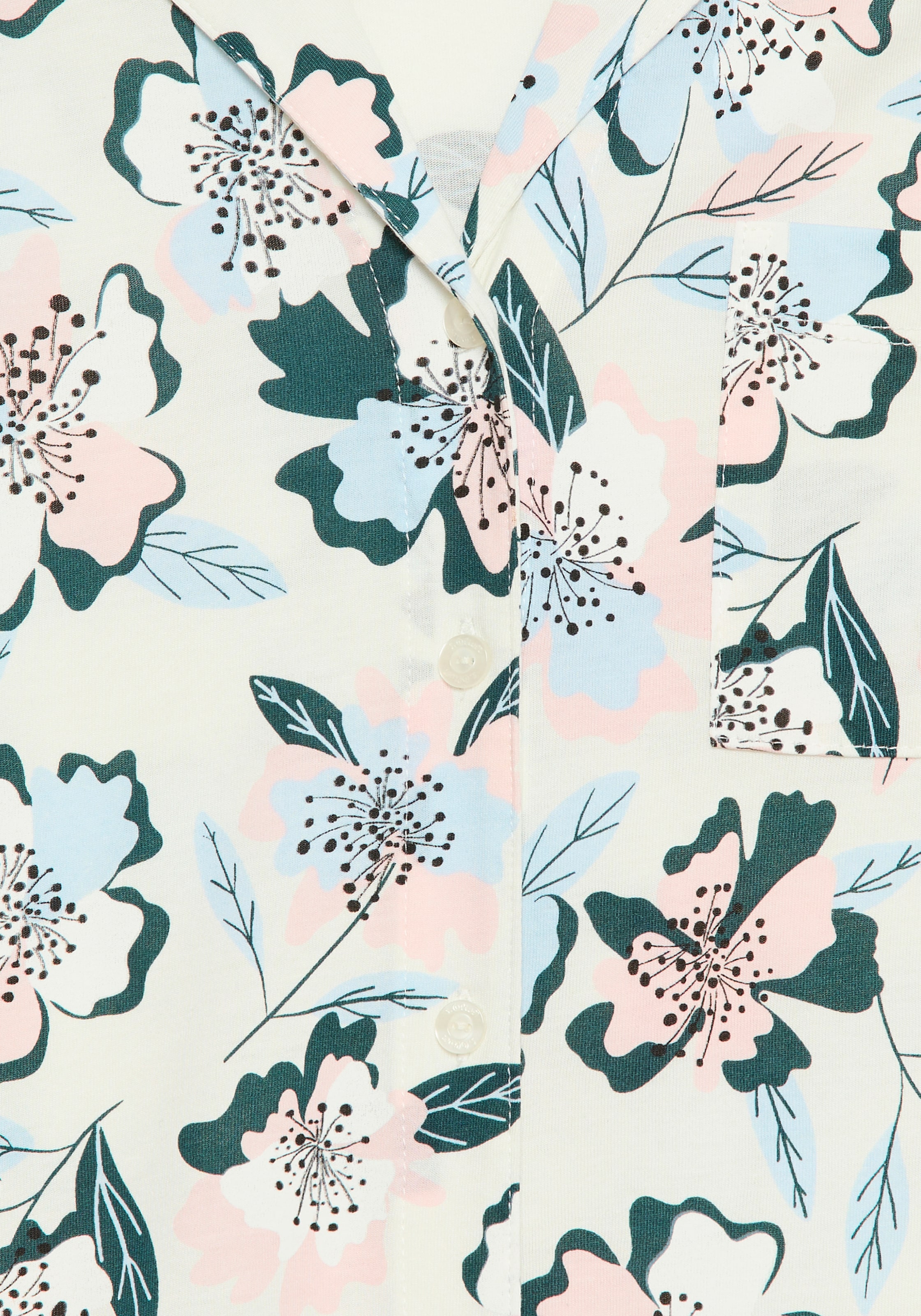 s.Oliver Pyjamaoberteil Schöne Knöpfe mit Logo Druck