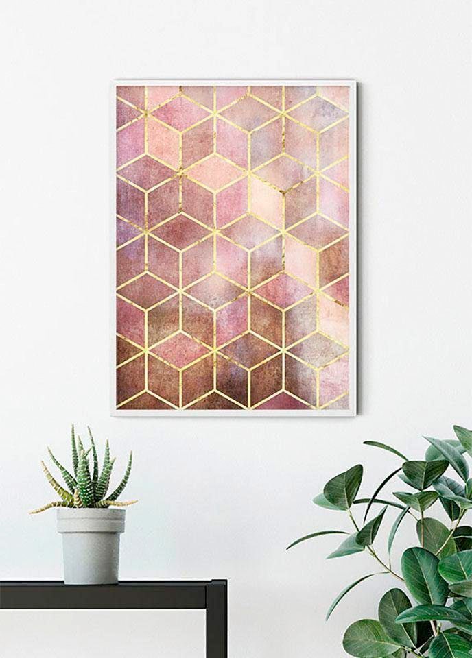 Komar Bild »Mosaik Rosso« Formen | Kunst 1 Stk. tlg. Wandbild zur Dekoration - ohne Rahmen