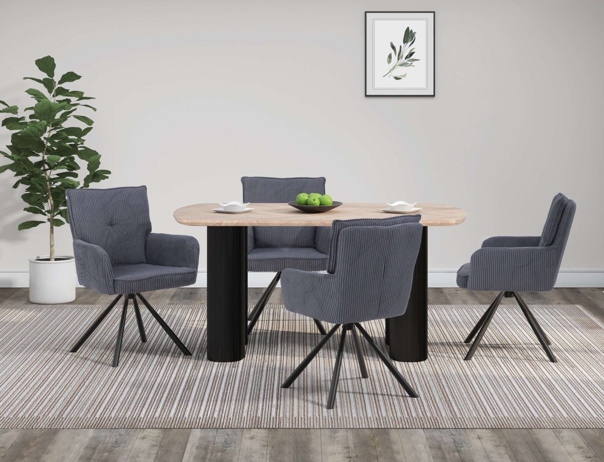 GOODproduct Esszimmerstuhl »Les Choux« () 2 Stk.gepolsterte Rückenlehne, Armlehne und Sitzfläche, Sitzhöhe 48 cm