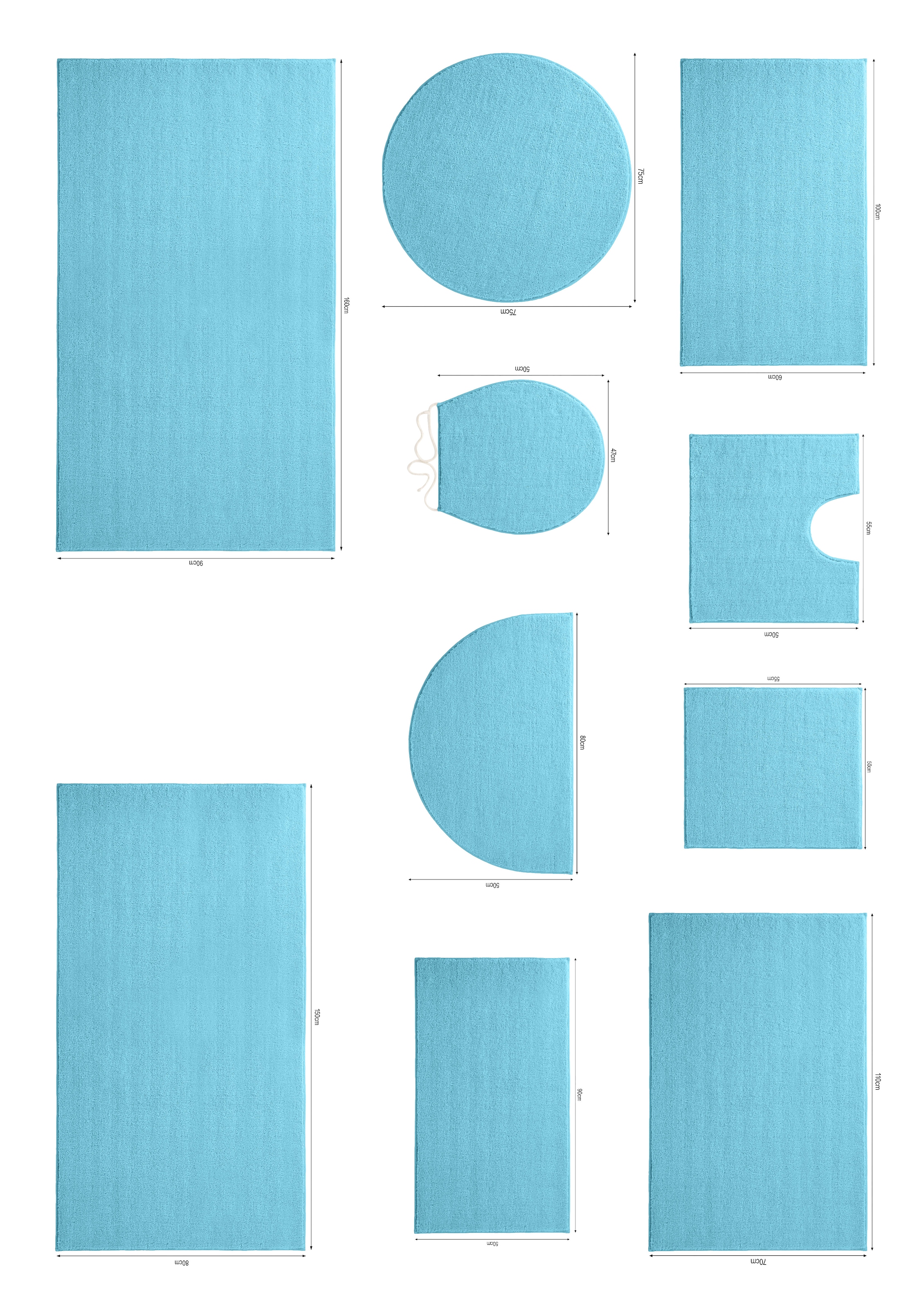 my home Badematte »Vanessa, Badvorleger, Badezimmer Teppich« Höhe 10 mm rutschhemmend beschichtet fussbodenheizungsgeeignet | schnell trocknend | strapazierfähig Badteppich, weiche Haptik, unifarben