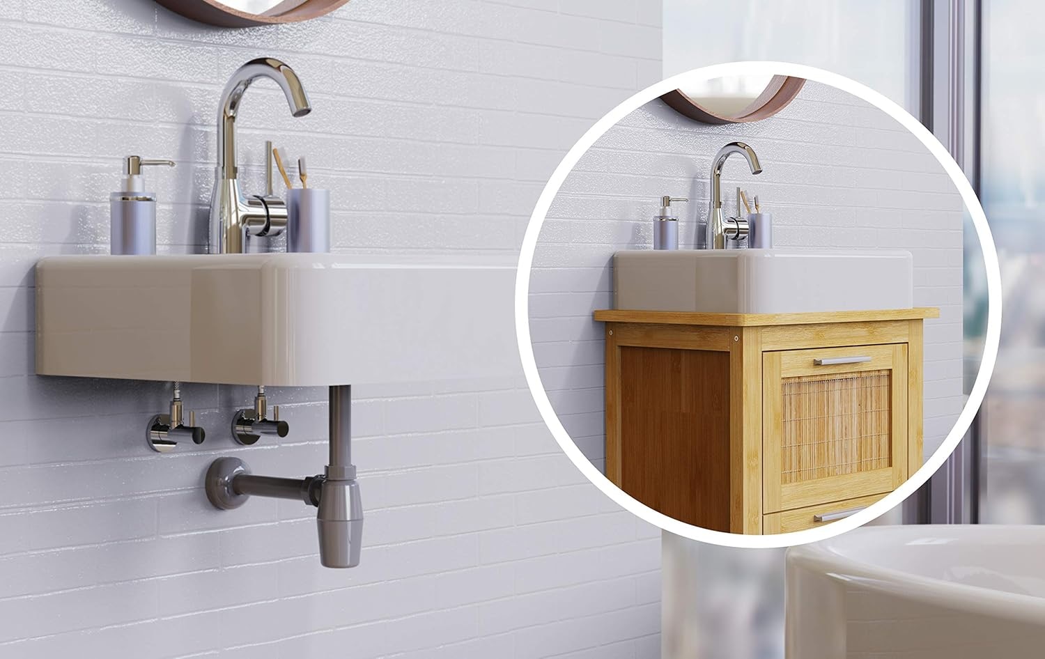 Kirchhoff Siphon »ECO-SAVE« Set,  Ablaufgarnitur für Waschbecken und Waschtisch