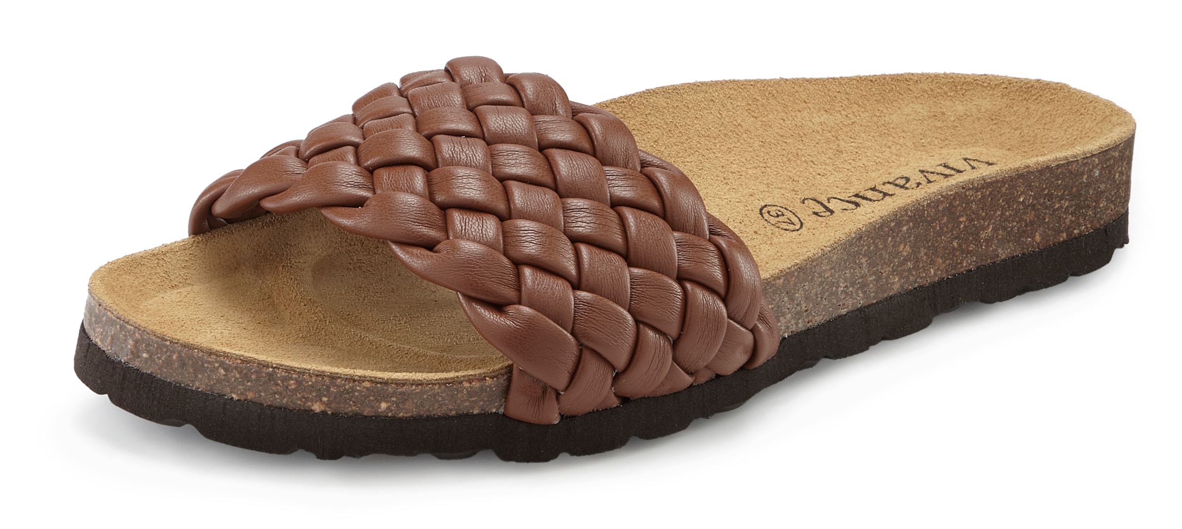 Vivance Pantolette »Mule, Sandale, offener Schuh, Sommerschuh,«  NEU mit komfortablem Korkfussbett & weicher Innensohle aus Leder