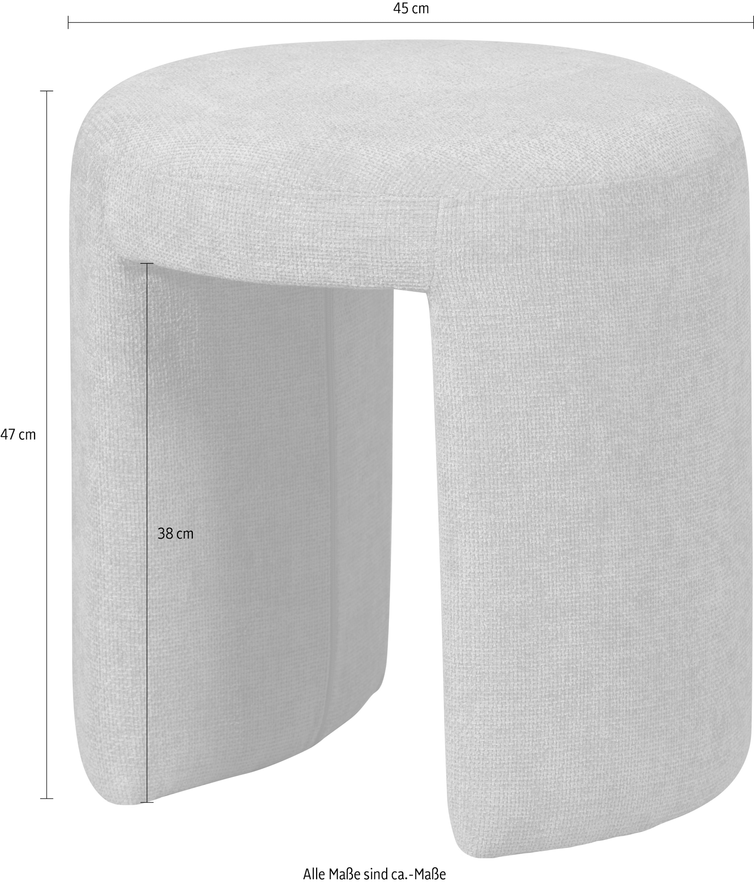 WOOOD Pouf »Charlie kompakte Form, vollständig gepolstertes B 45 x T 45 x H 47 cm« Très haute résistance à l'usure, capacité de charge 100 kg, hauteur d'assise moyenne