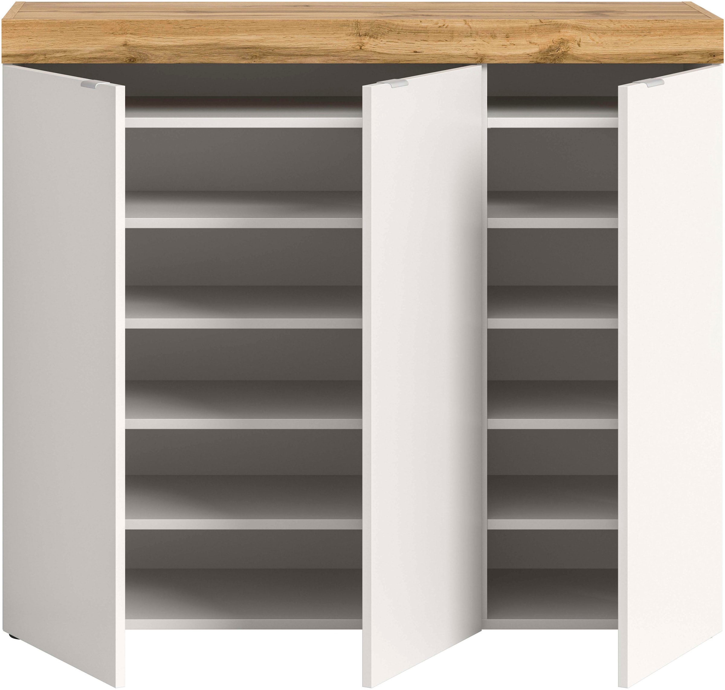 GOODproduct Schuhschrank »MAMBO II, Breite 115 cm, 3 Türen, 10 Einlegeböden« 1 Stk. tlg. Schuhschrank, Schuhkommode, Flur, Diele