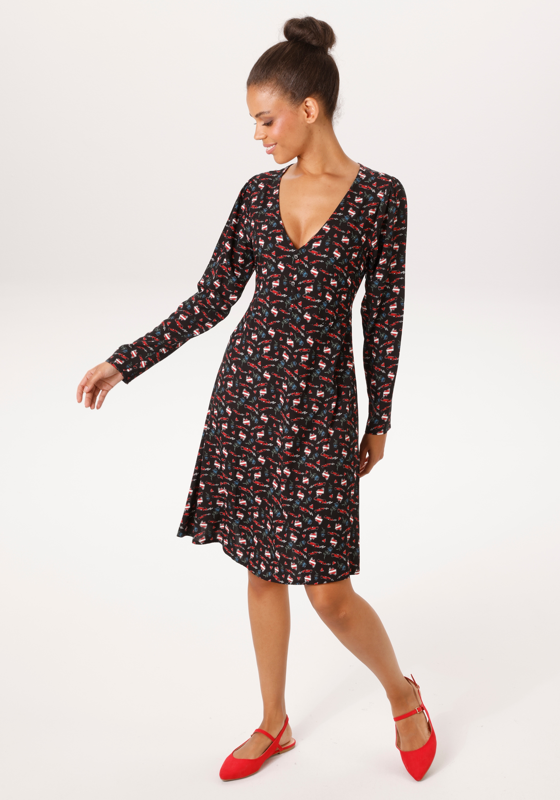 Aniston CASUAL Mini-robe mit extravagantem Alloverdruck - NEUE KOLLEKTION