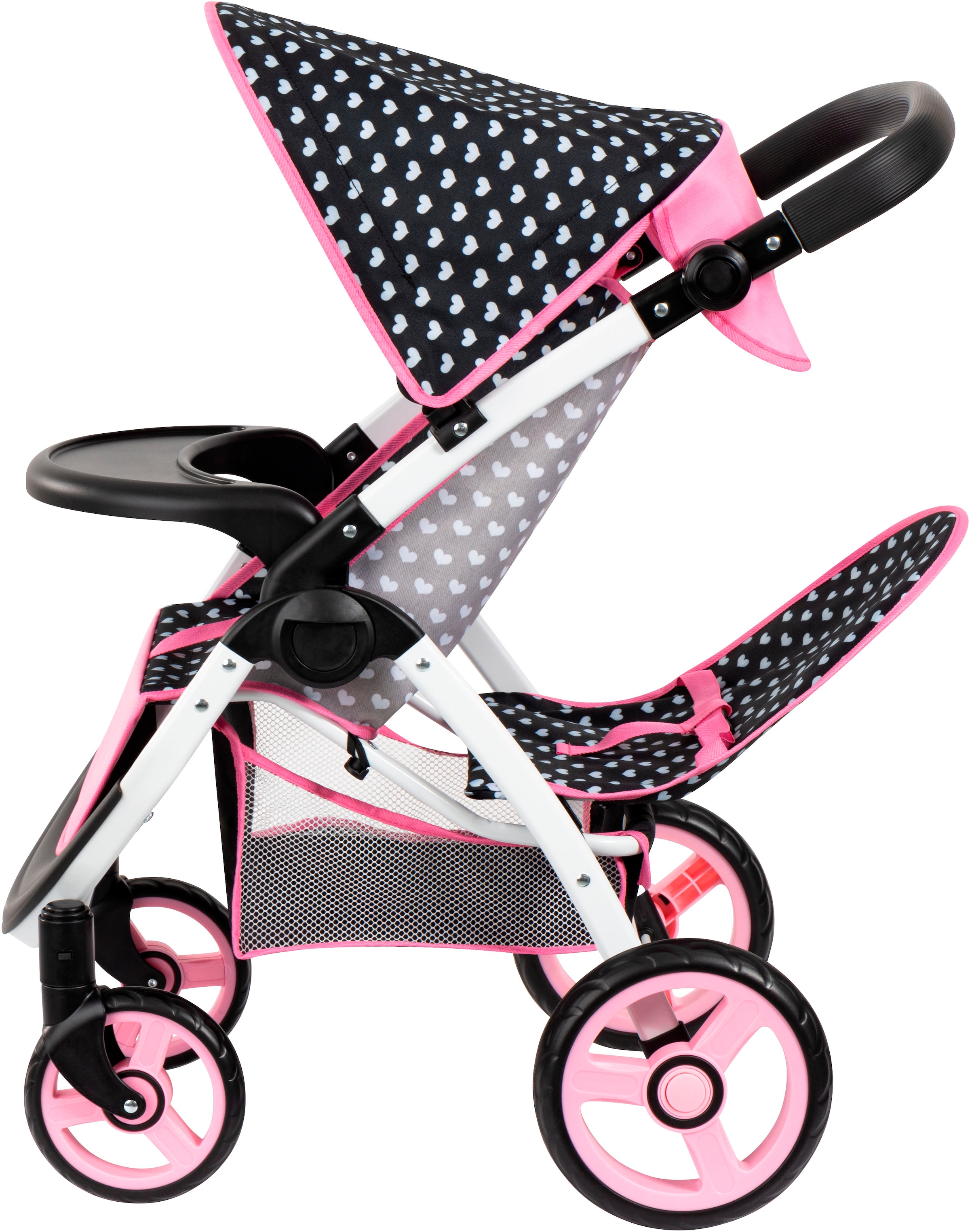 Bayer Puppen-Zwillingsbuggy »Twin Star, schwarz« mit Wickeltasche