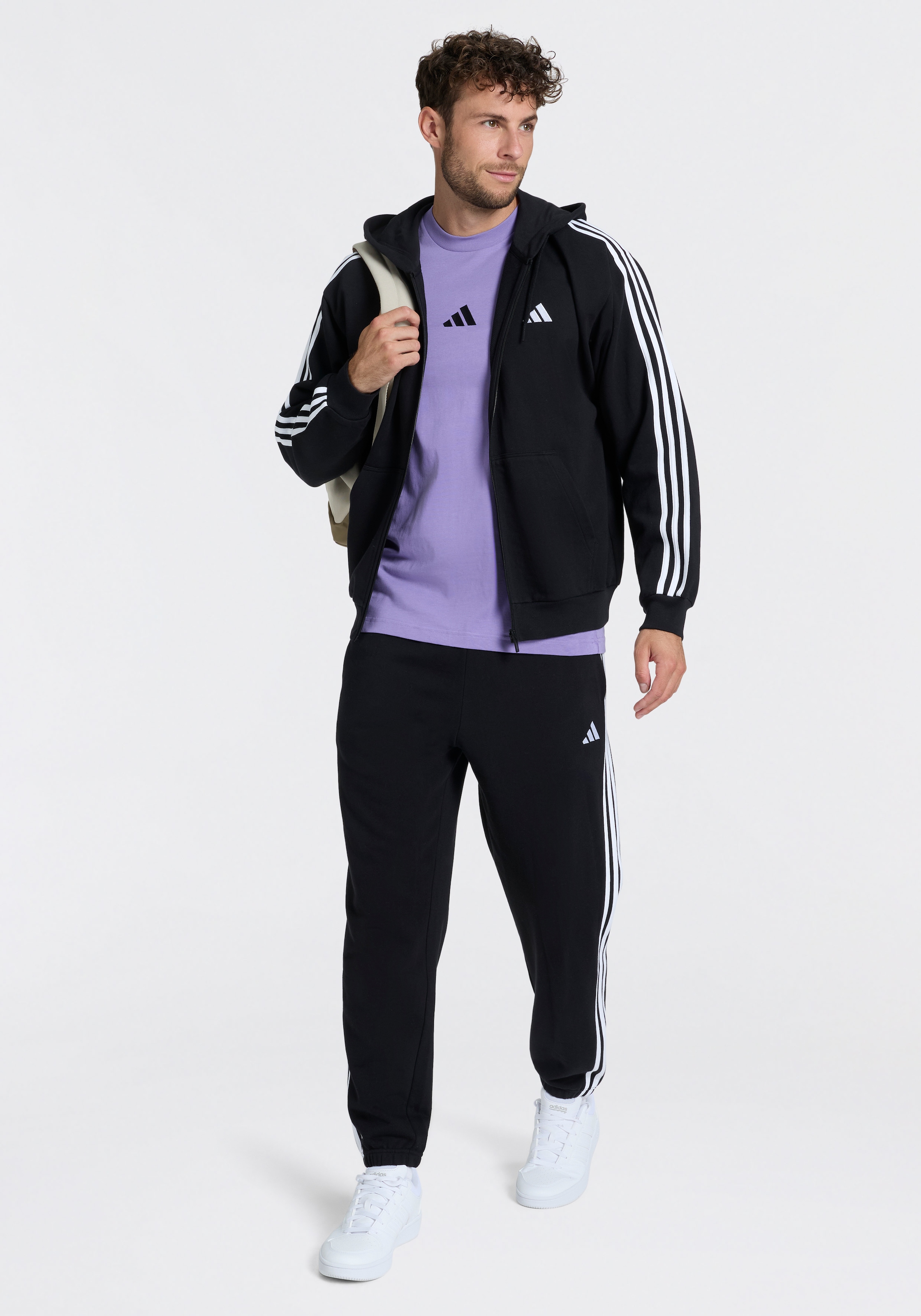 adidas Sportswear Pantalon de sport »ESSENTIALS 3-STREIFEN, FRENCH TERRY, SCHMAL ZULAUFEND, BÜNDCHEN«