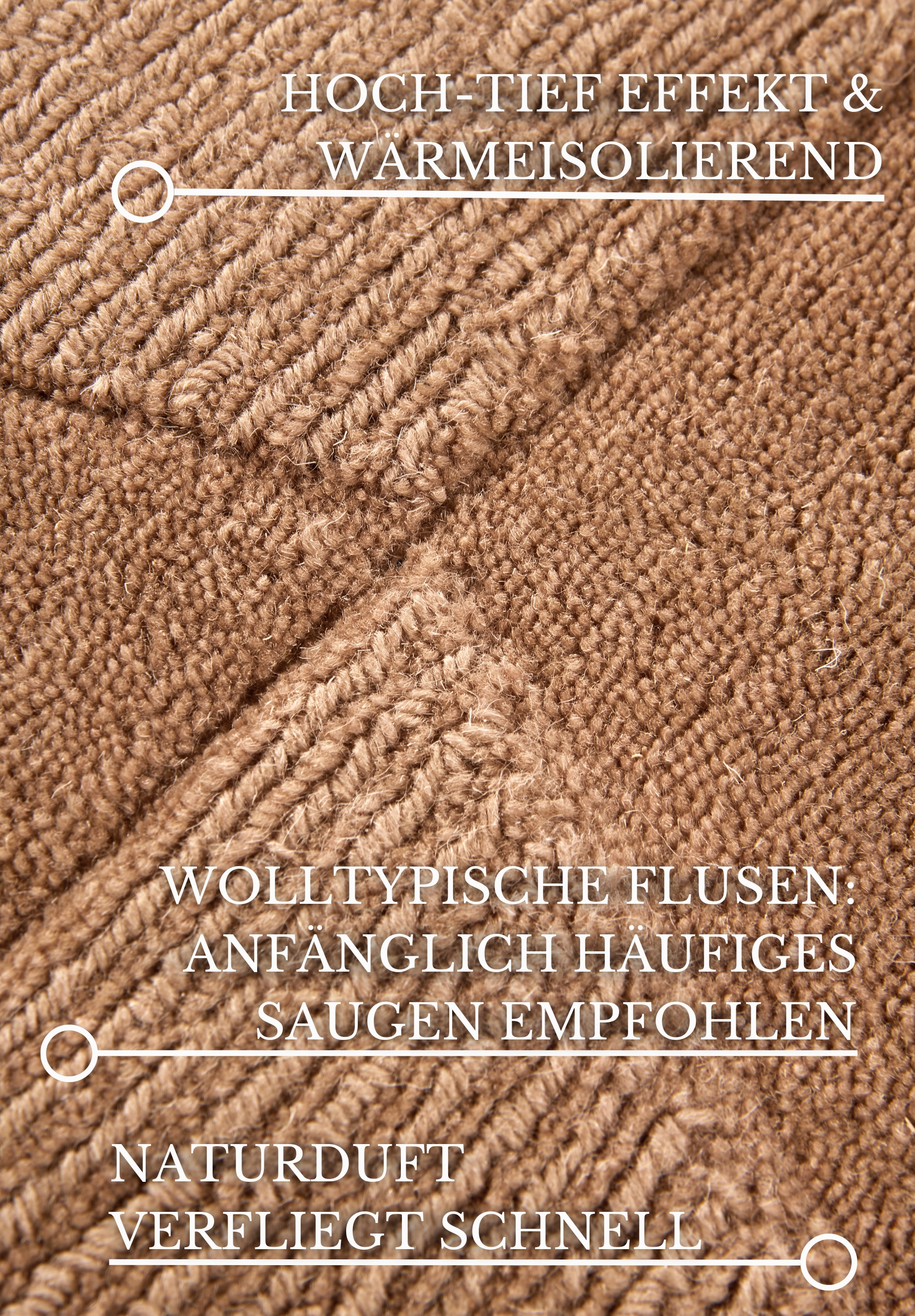 Villeroy & Boch Tapis en laine »Ursule« Rectangulaire 10 mm Höhe Läufer, handgewebt, Wolle, Natur, Wohnzimmer, Geometrie, Boho