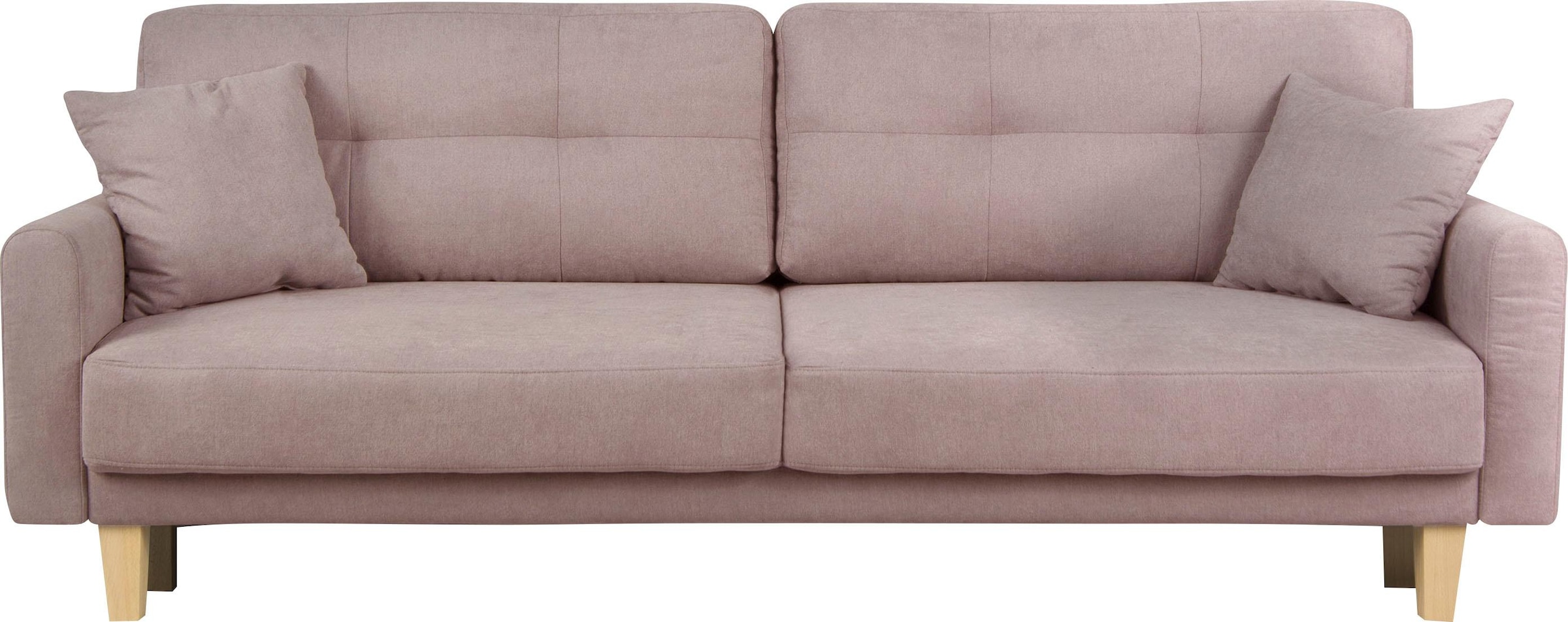 Home affaire 3-Sitzer »TRIPLO optionale Schlafsofa mit Bettkasten, Masse B/T/H: 215/100/89 cm« Wahlweise Bettfunktion - Liegefläche 145x191 cm, Rücken-, Zierkissen