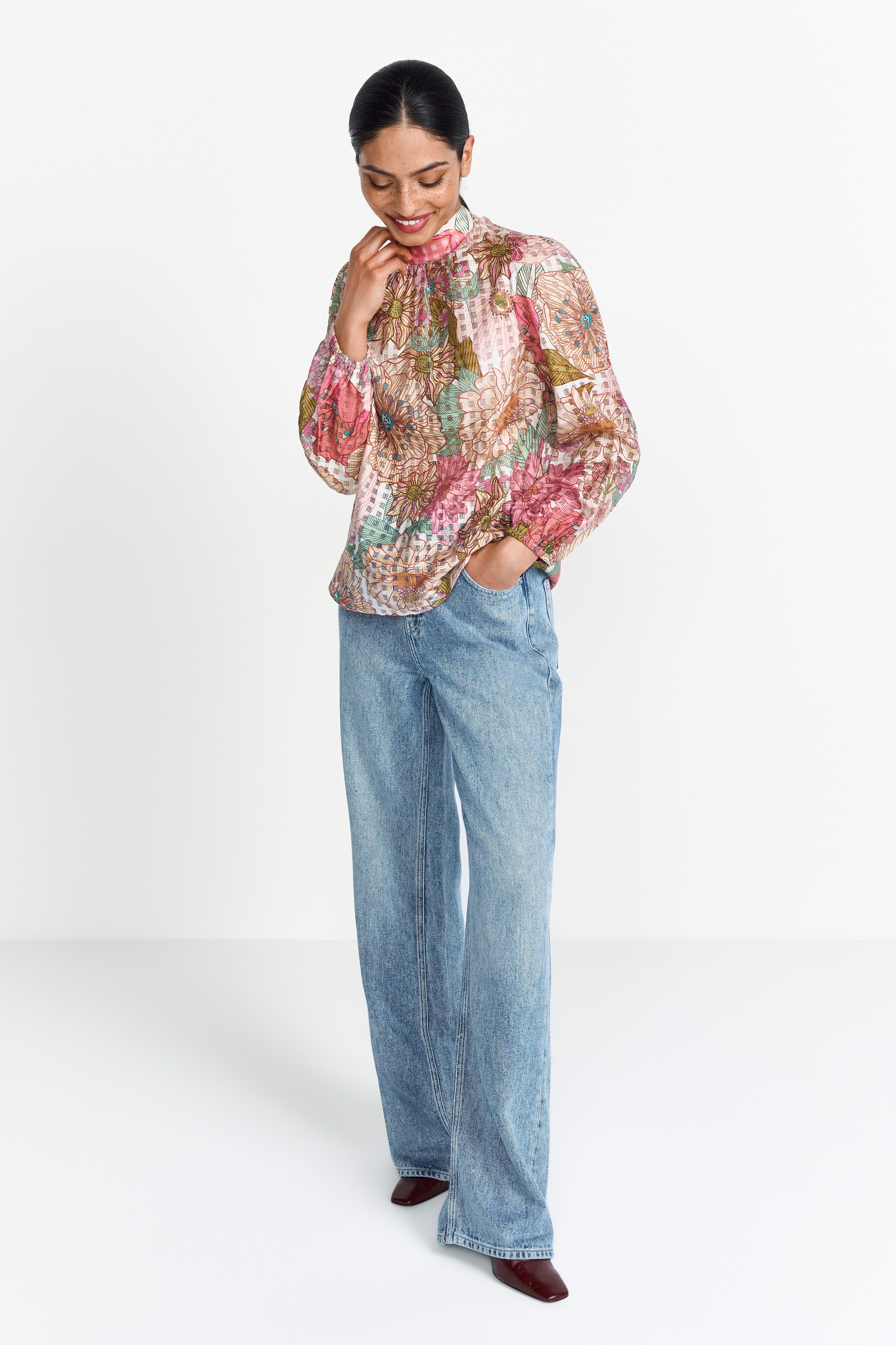 RICHROYAL Blouse classique Mit Rundhalsausschnitt