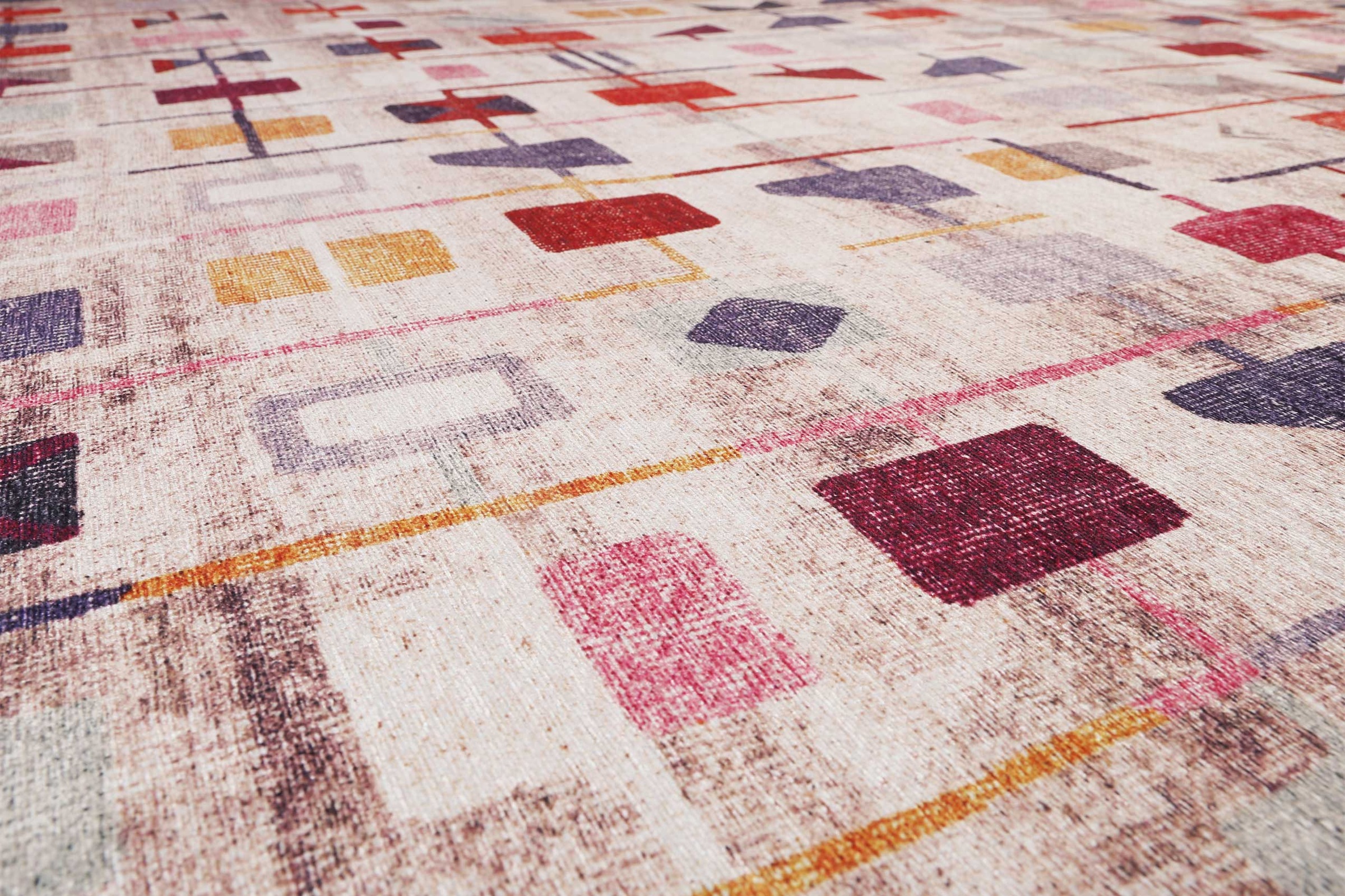 Wecon home Tapis »Monor Beach« Rectangulaire 6 mm Höhe Vintage, Baumwolle, Kurzflor, Wohnzimmer, Schlafzimmer, gemustert