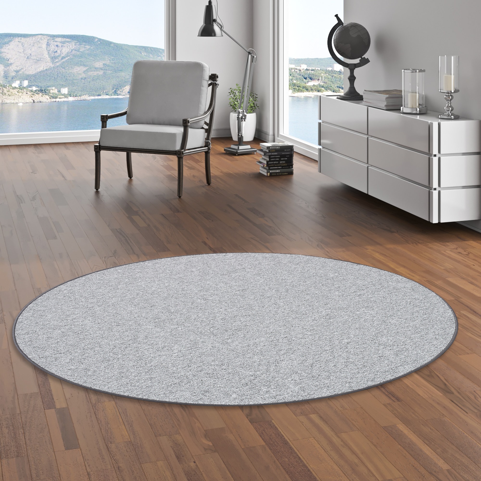 my home Tapis »Fortis, Schlinge, Made in Netherlands« Rond 5 mm Höhe Uni Farben, gekettelt, strapazierfähig, Wohnzimmer