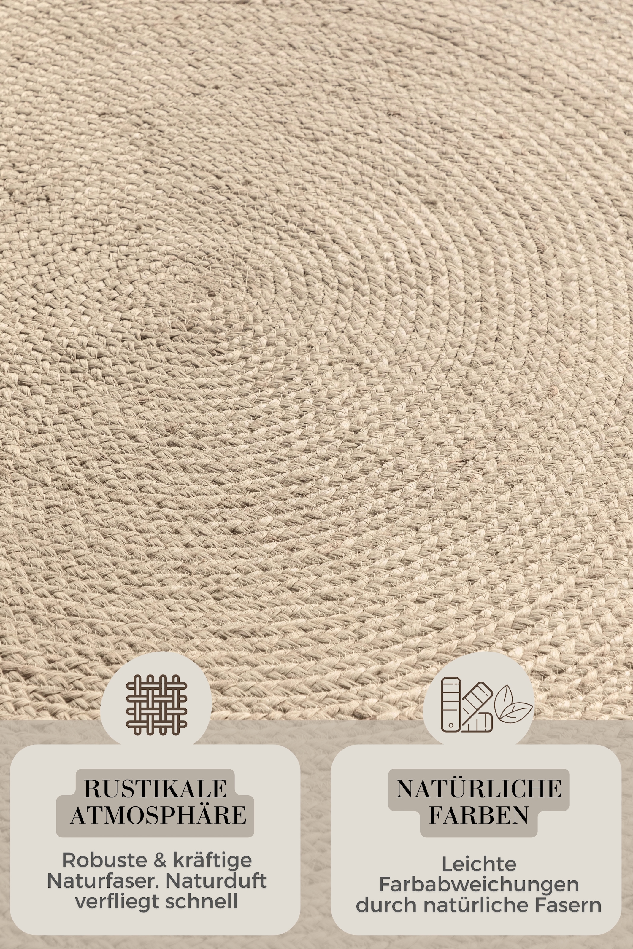 HANSE Home Tapis »Rangpur Juteteppich, in rund und oval« ovale 10 mm Höhe tissé à la main, 100% jute, naturel, salon, hall, bohème, scandinave