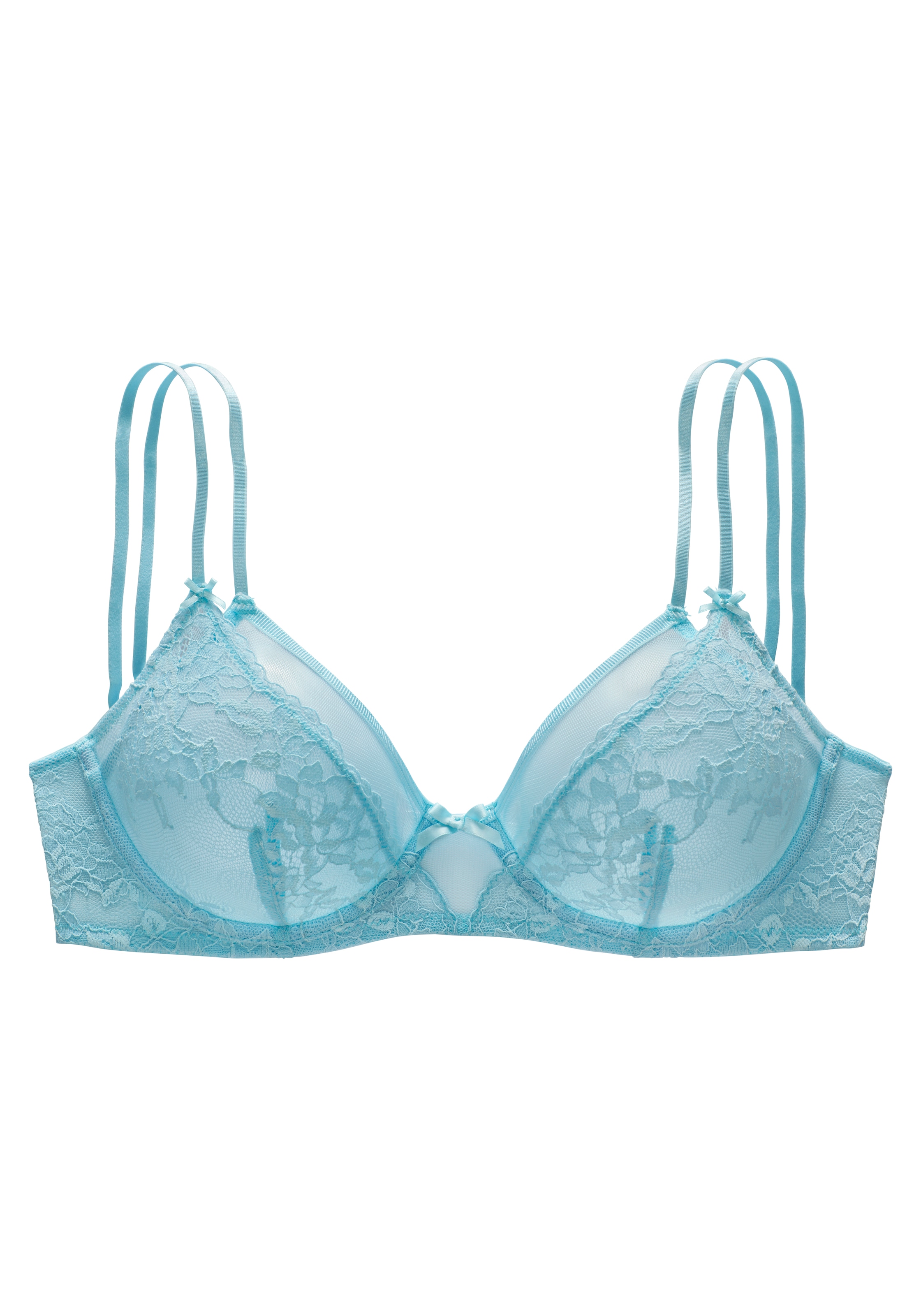 LASCANA Soutien-gorge à armatures Style superposé, en dentelle & mesh doux, lingerie sexy