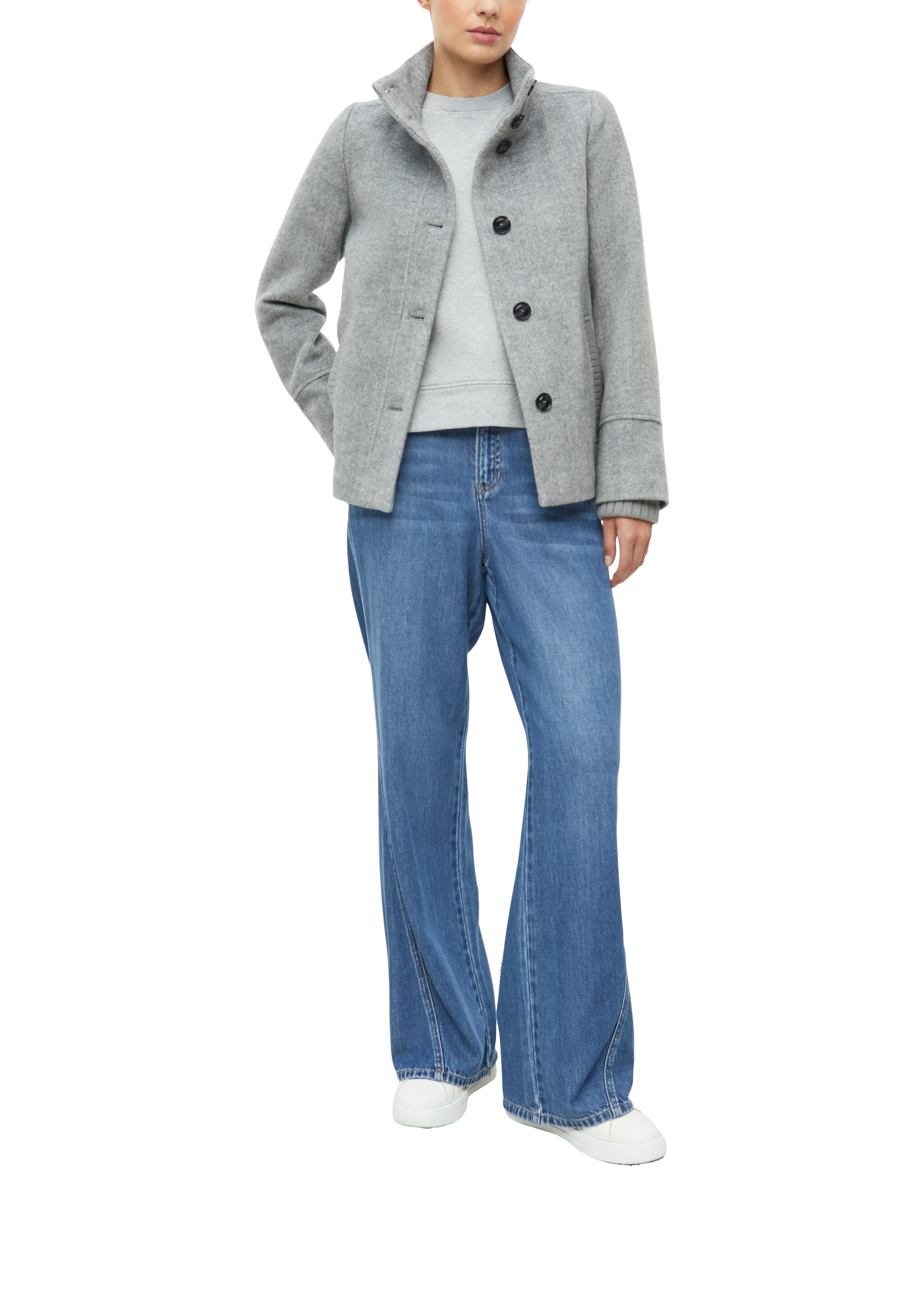 s.Oliver Veste en laine sans capuche Winterjacke mit Stehkragen und Knopfleiste