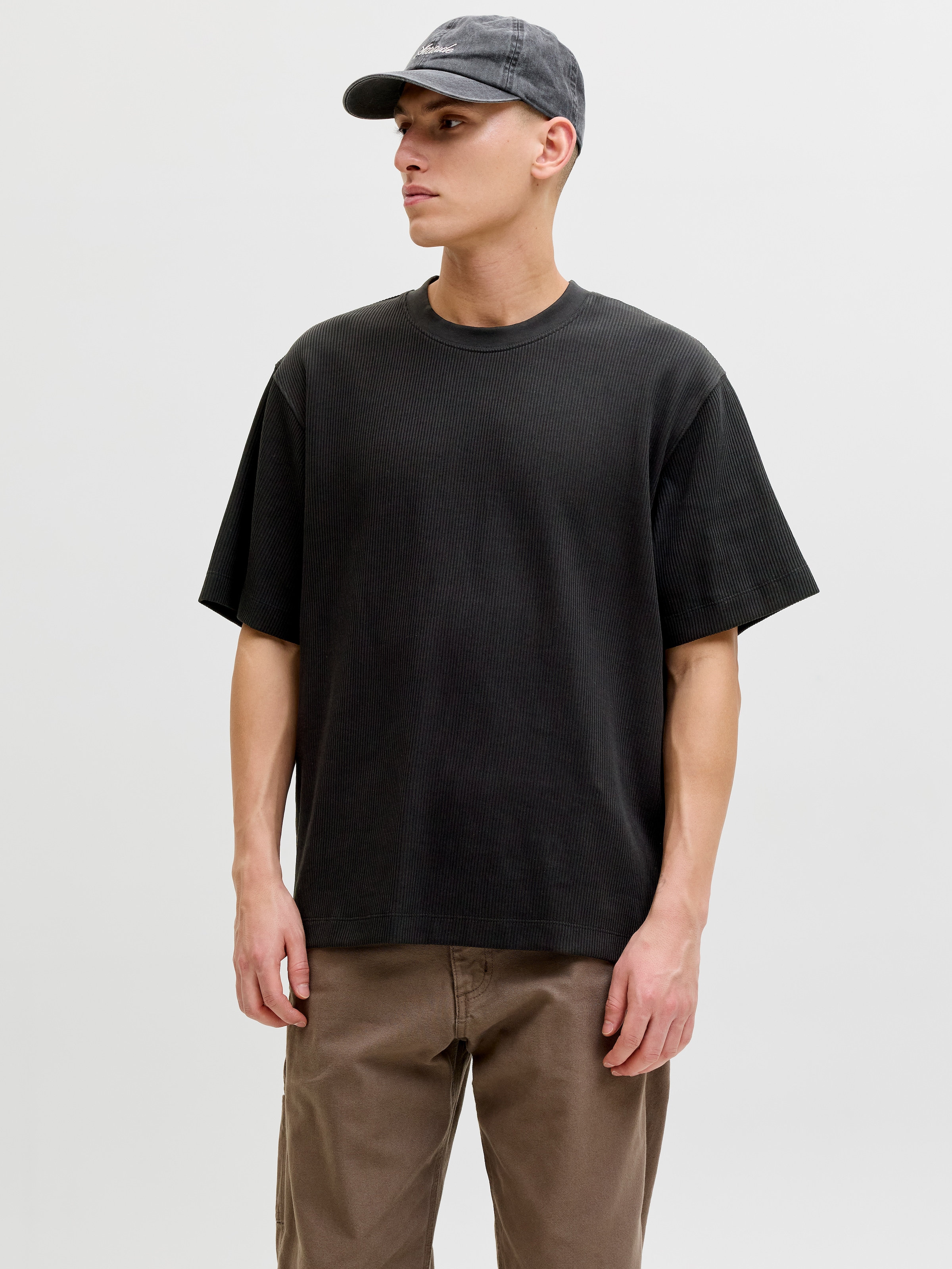 Jack & Jones Shirt à col rond »JJEHARRISON STRUCTURE TEE SS O-NECK LN« mit Rundhalsusschnitt