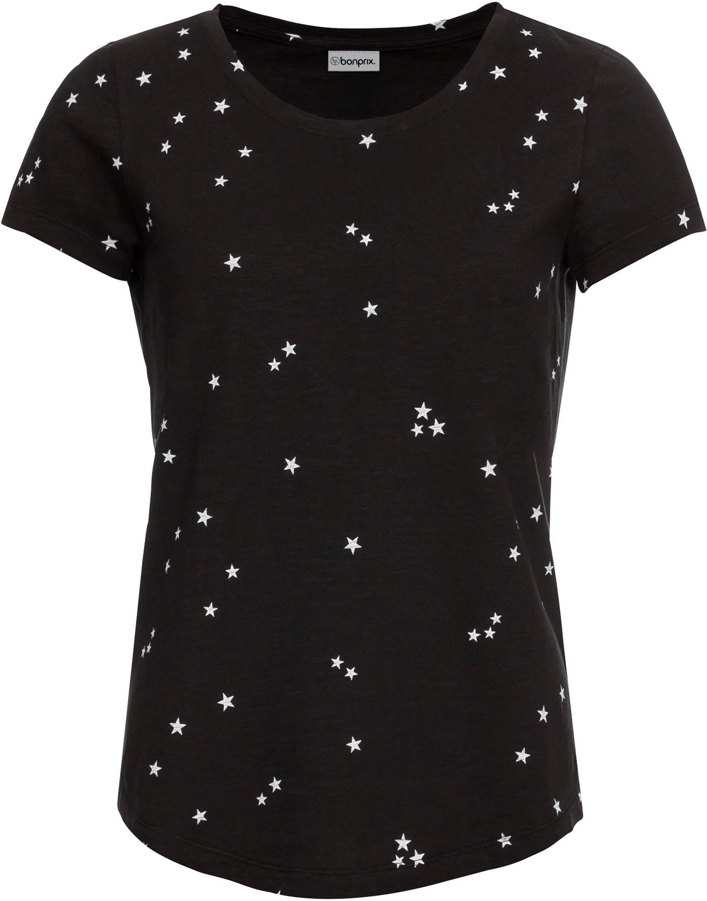 bonprix T-shirt Slim Fit Passform, Kurzarm, abgerundeter Saum, aus reiner Baumwolle